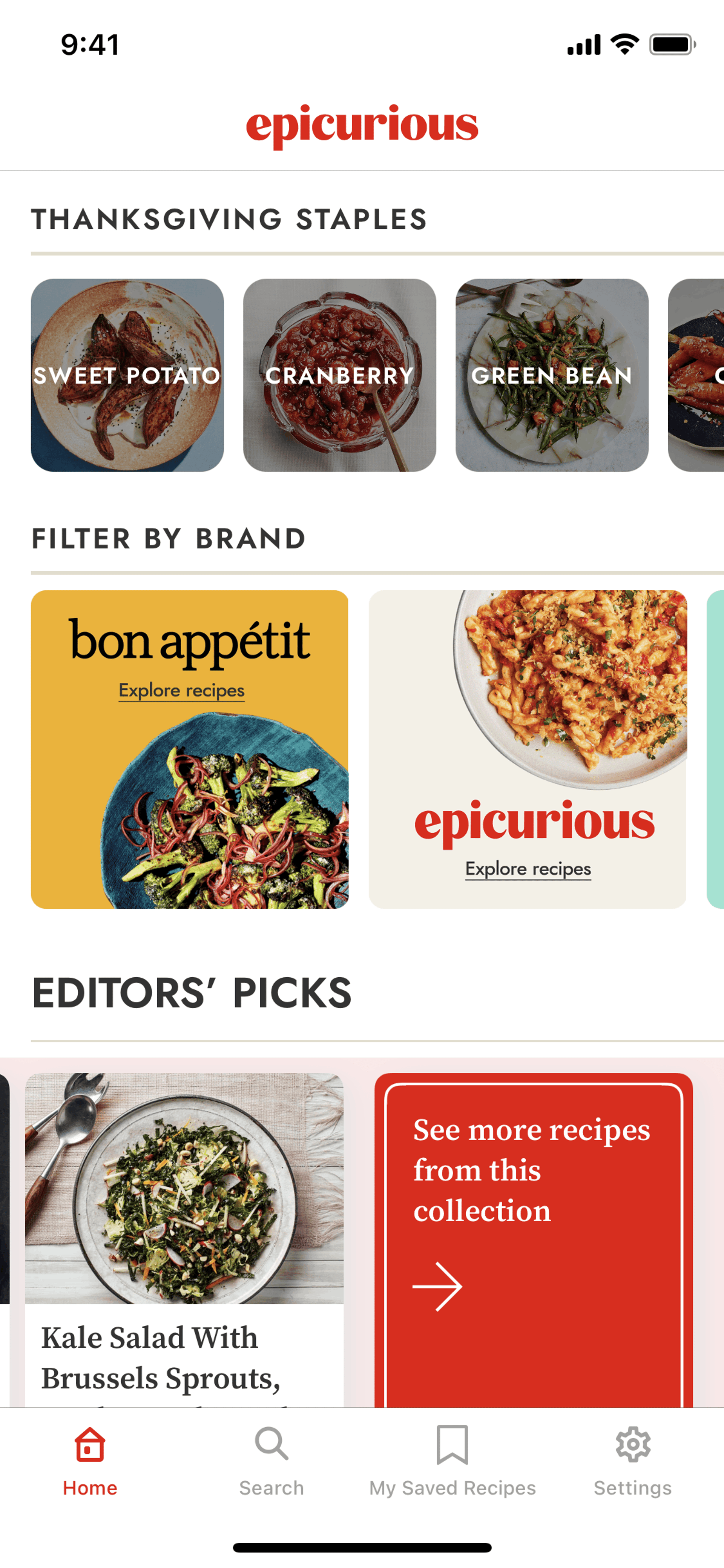 Epicurious iOS Food & Drink interface screenshot 2