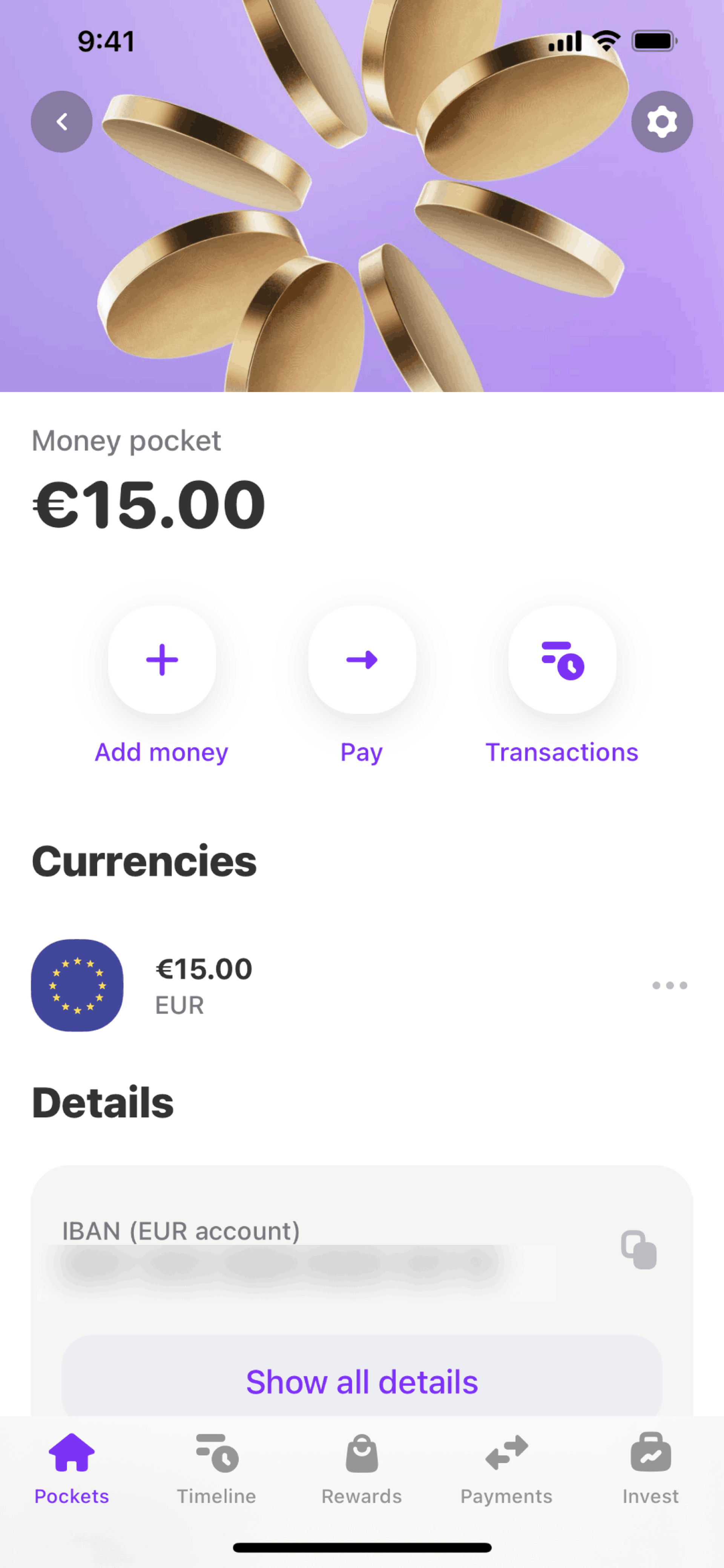 Vivid iOS Finance interface screenshot 8