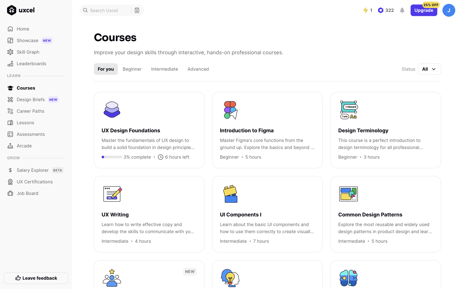Uxcel Web Education interface screenshot 16