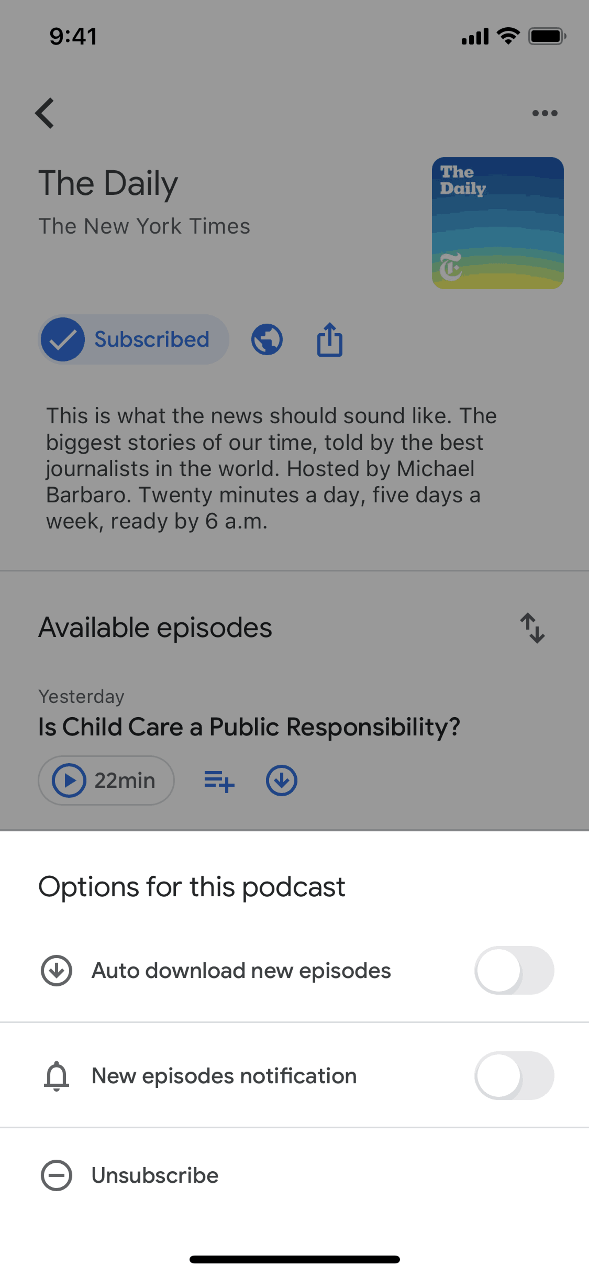 Google Podcasts iOS Entertainment interface screenshot 21