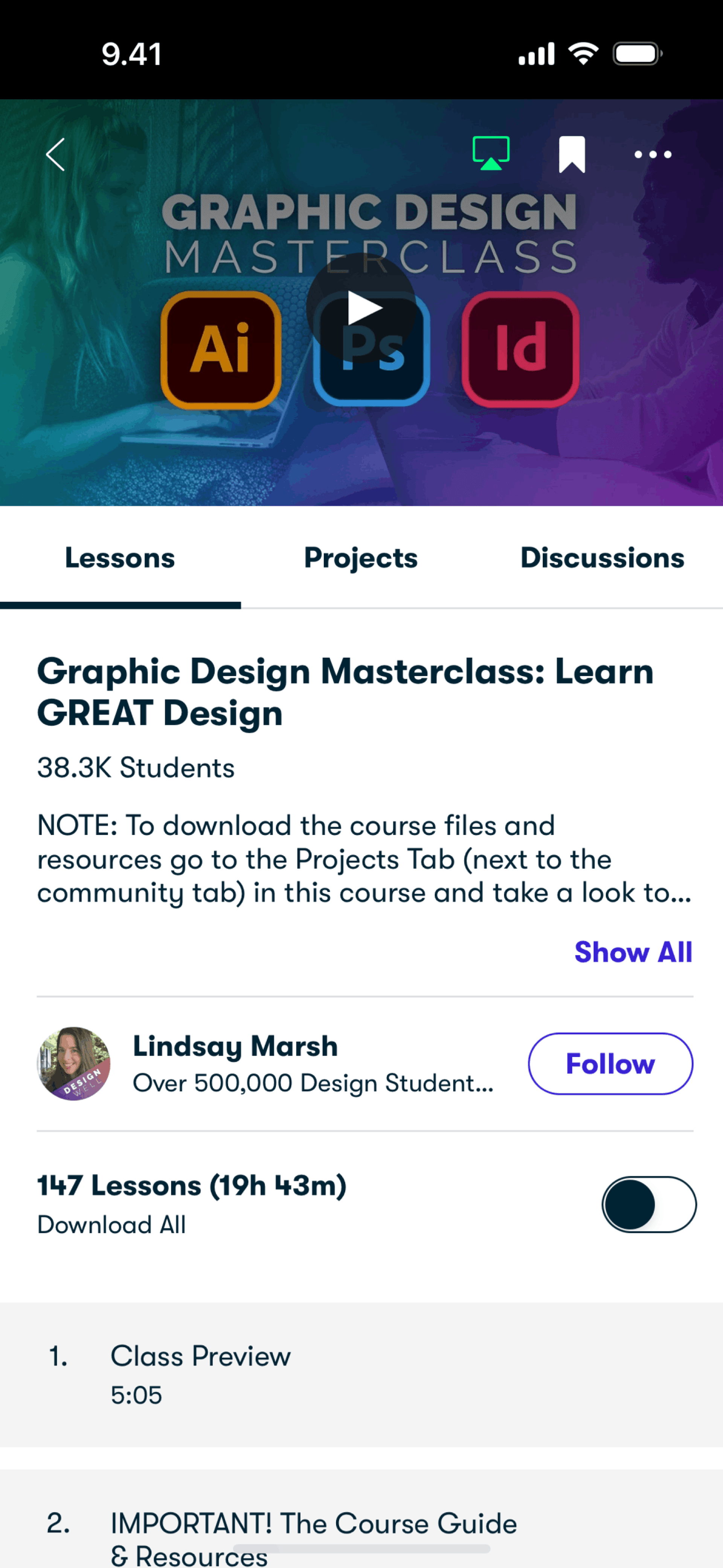 Skillshare iOS Education interface screenshot 16