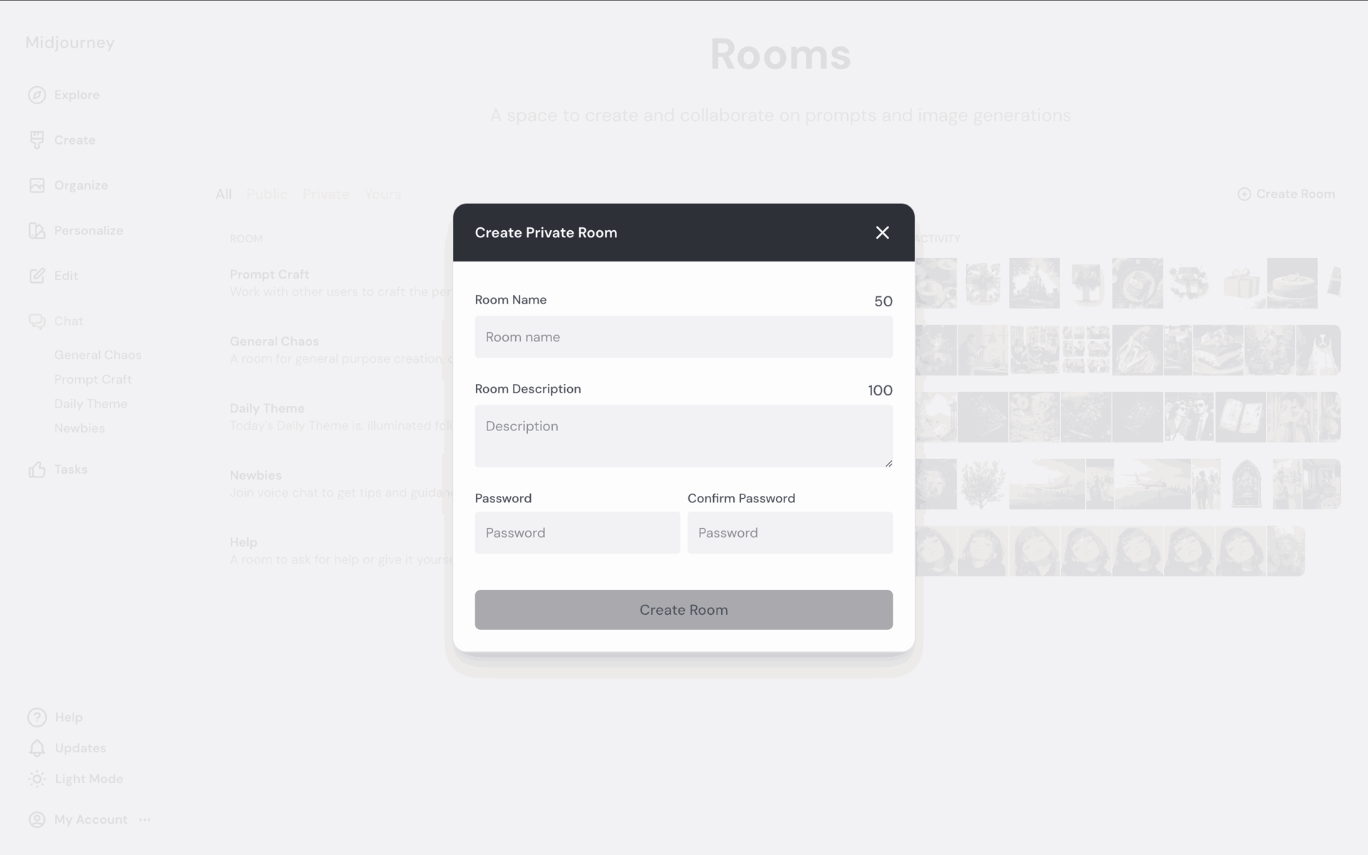 Midjourney Web AI interface screenshot 16