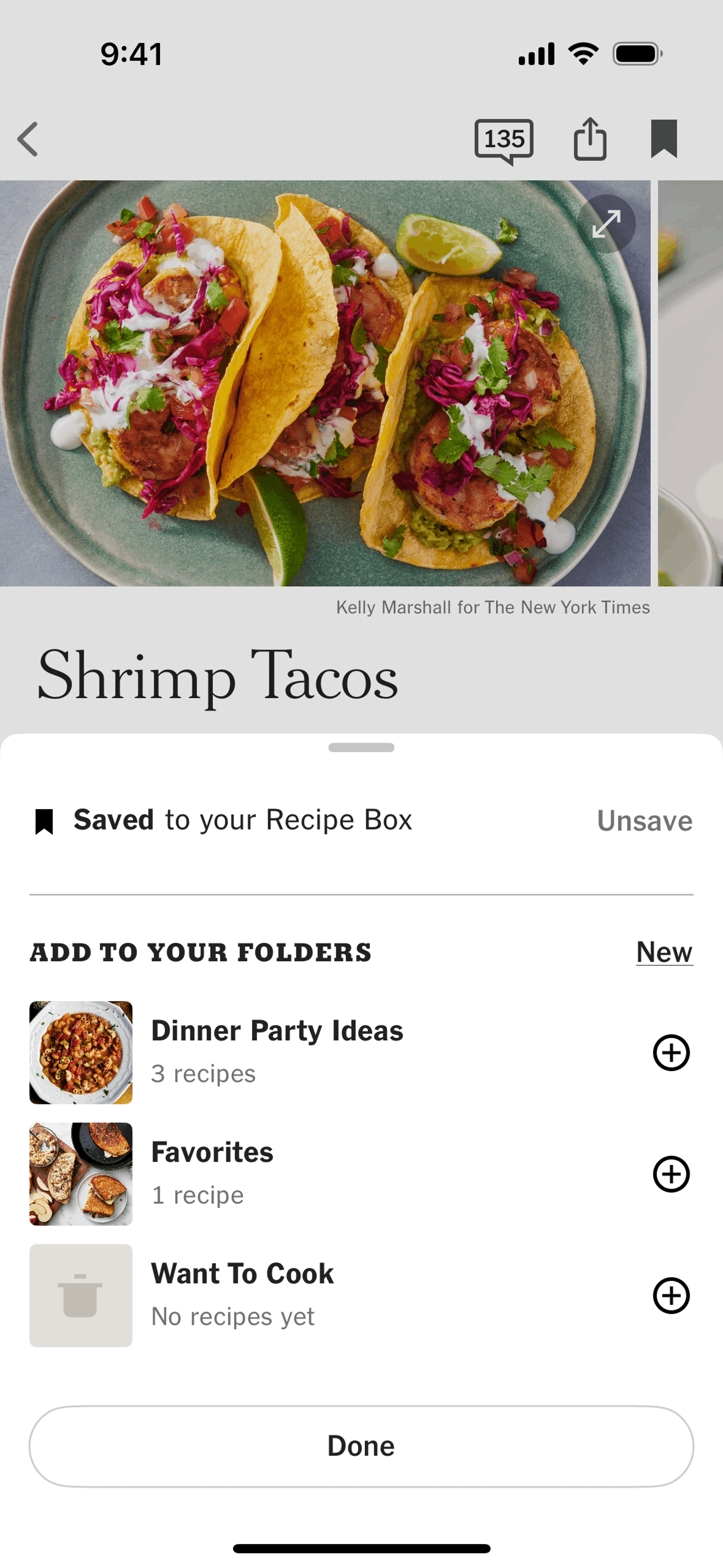 NYT Cooking iOS Food & Drink interface screenshot 14