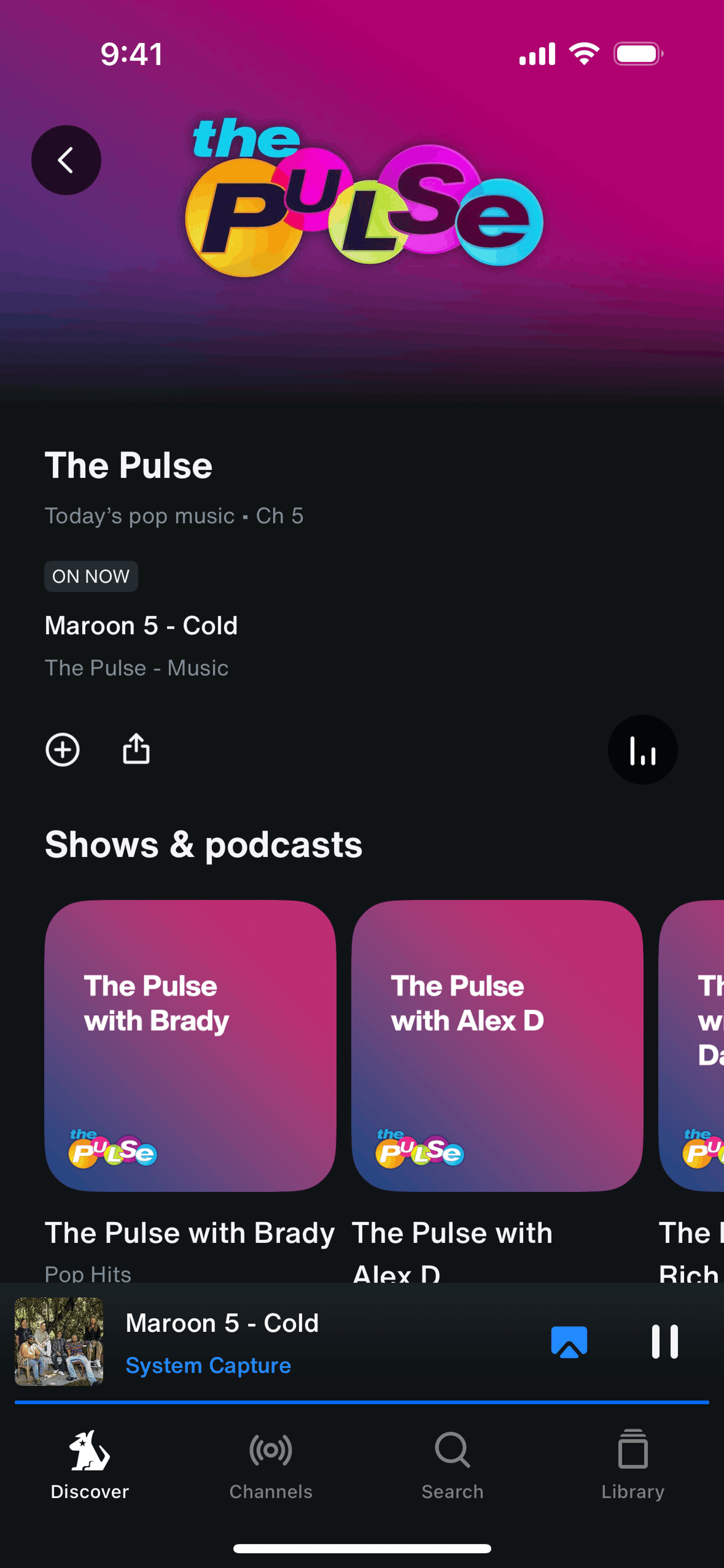 SiriusXM iOS Music & Audio interface screenshot 11