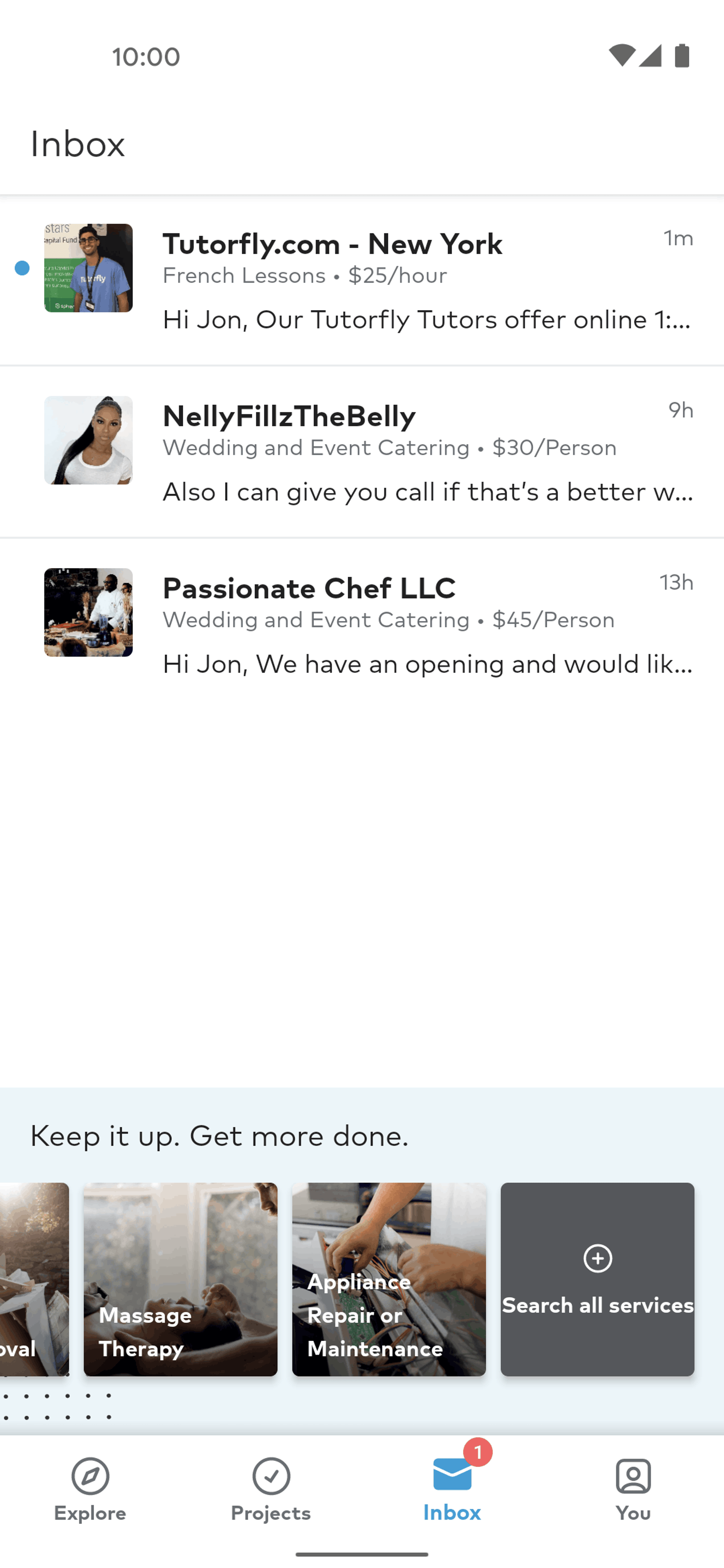 Thumbtack Android Lifestyle interface screenshot 20