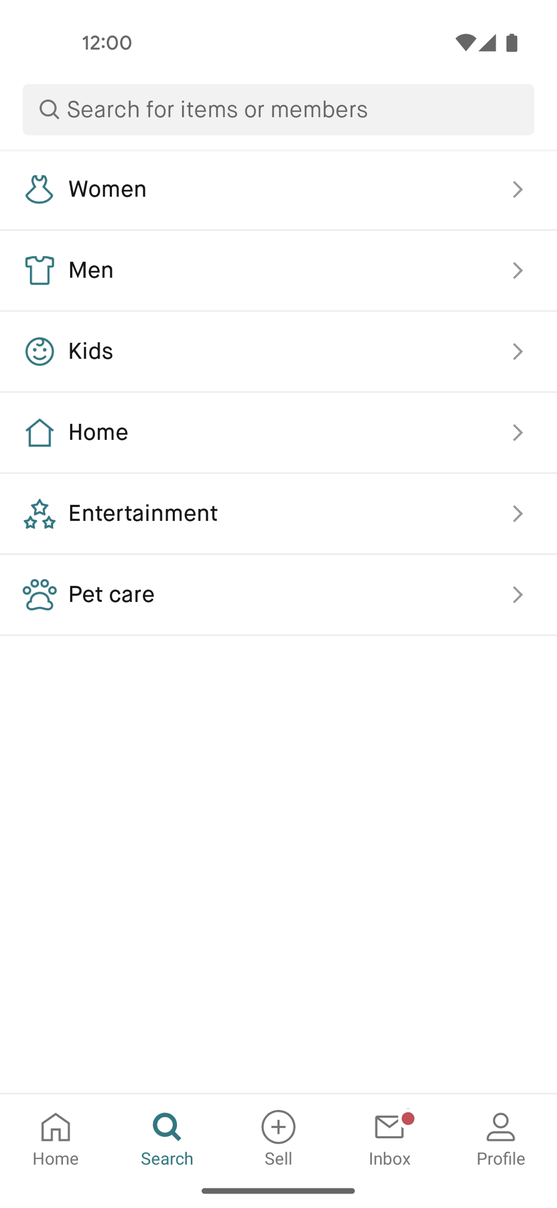Vinted Android Shopping interface screenshot 2