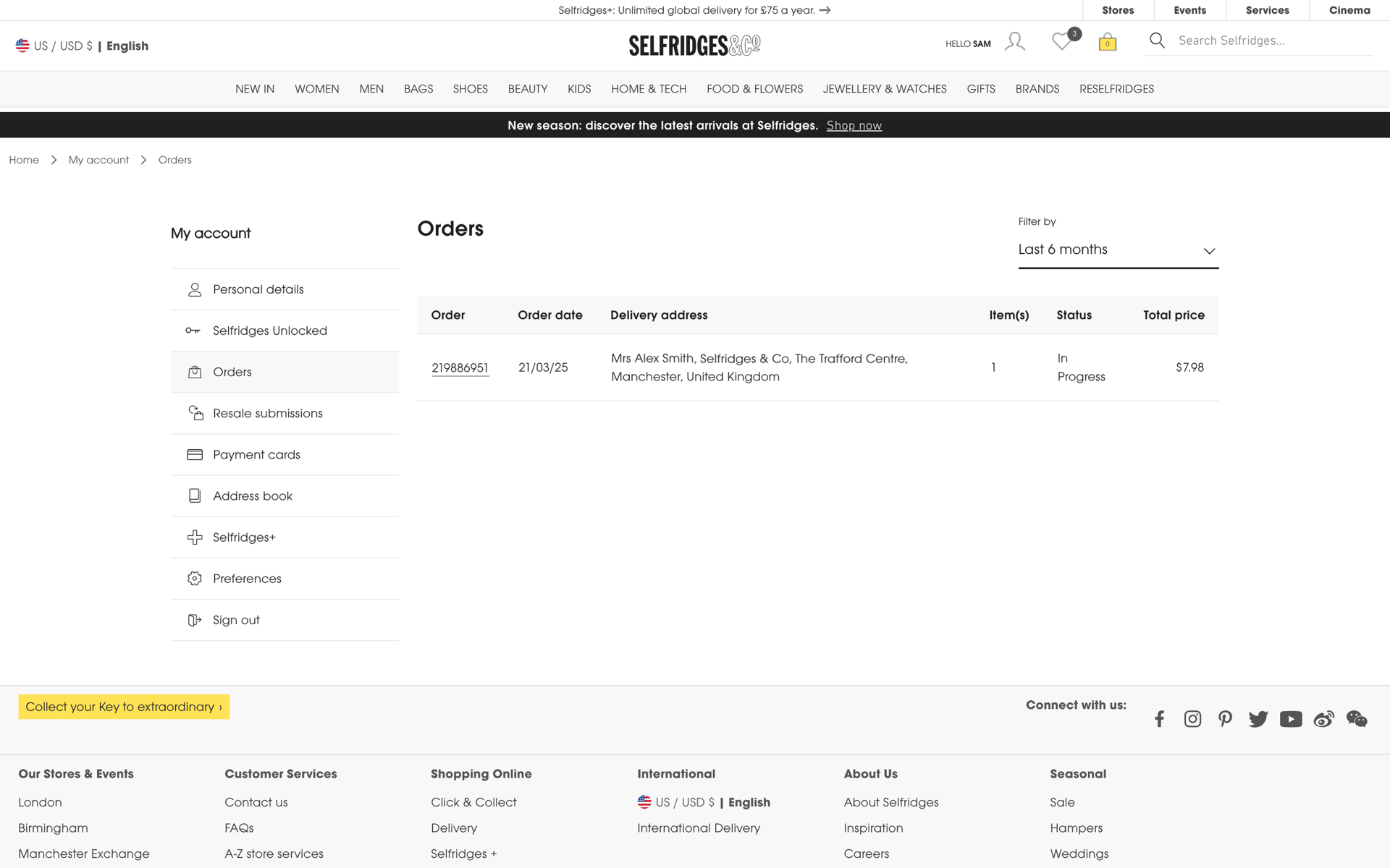 Selfridges Web Shopping interface screenshot 20