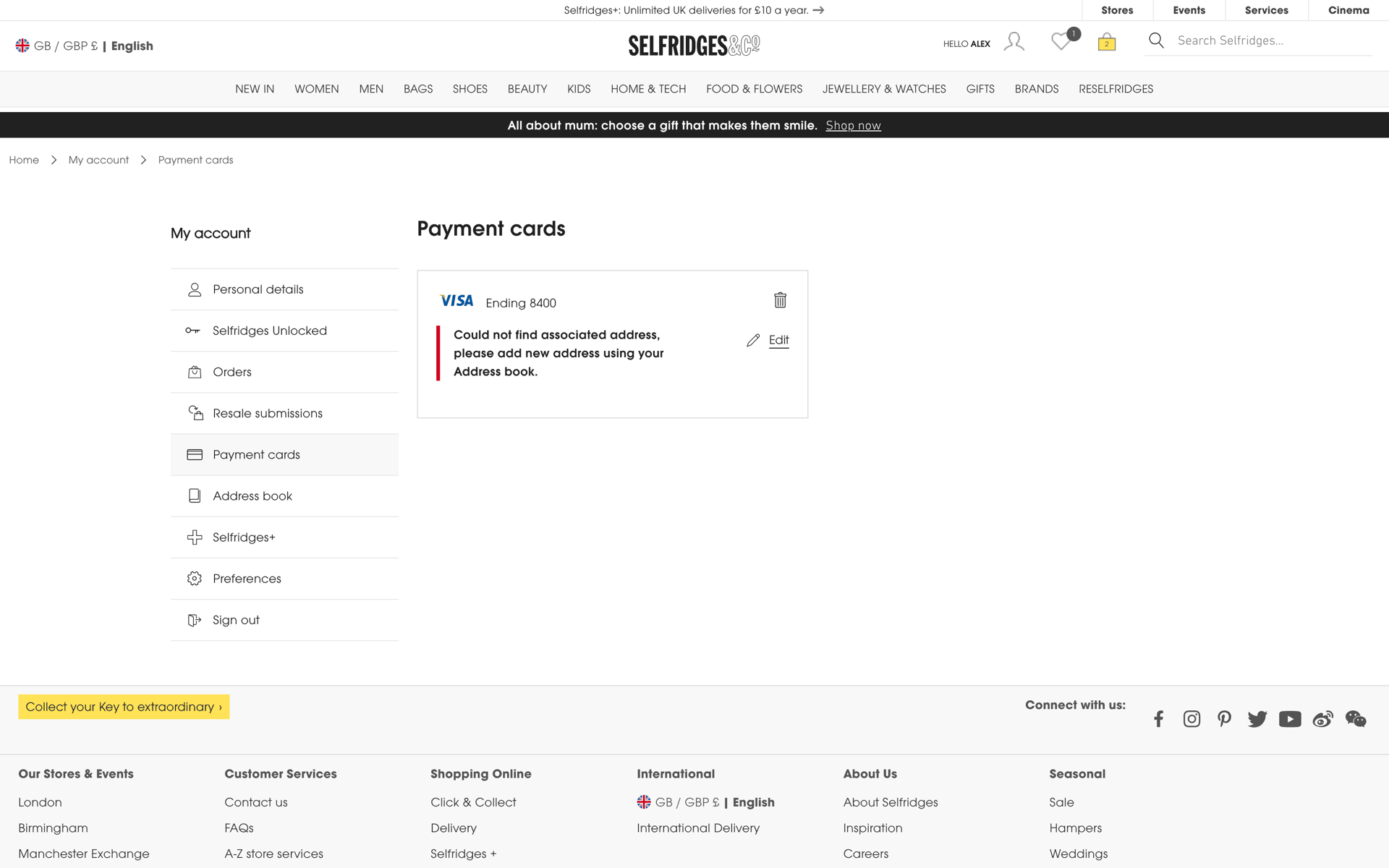 Selfridges Web Shopping interface screenshot 23