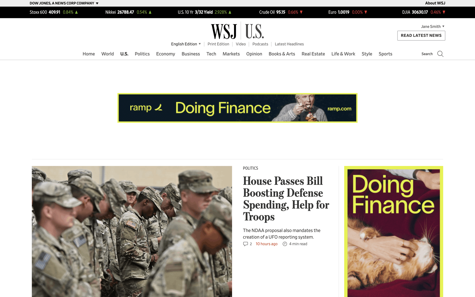 WSJ Web News interface screenshot 22
