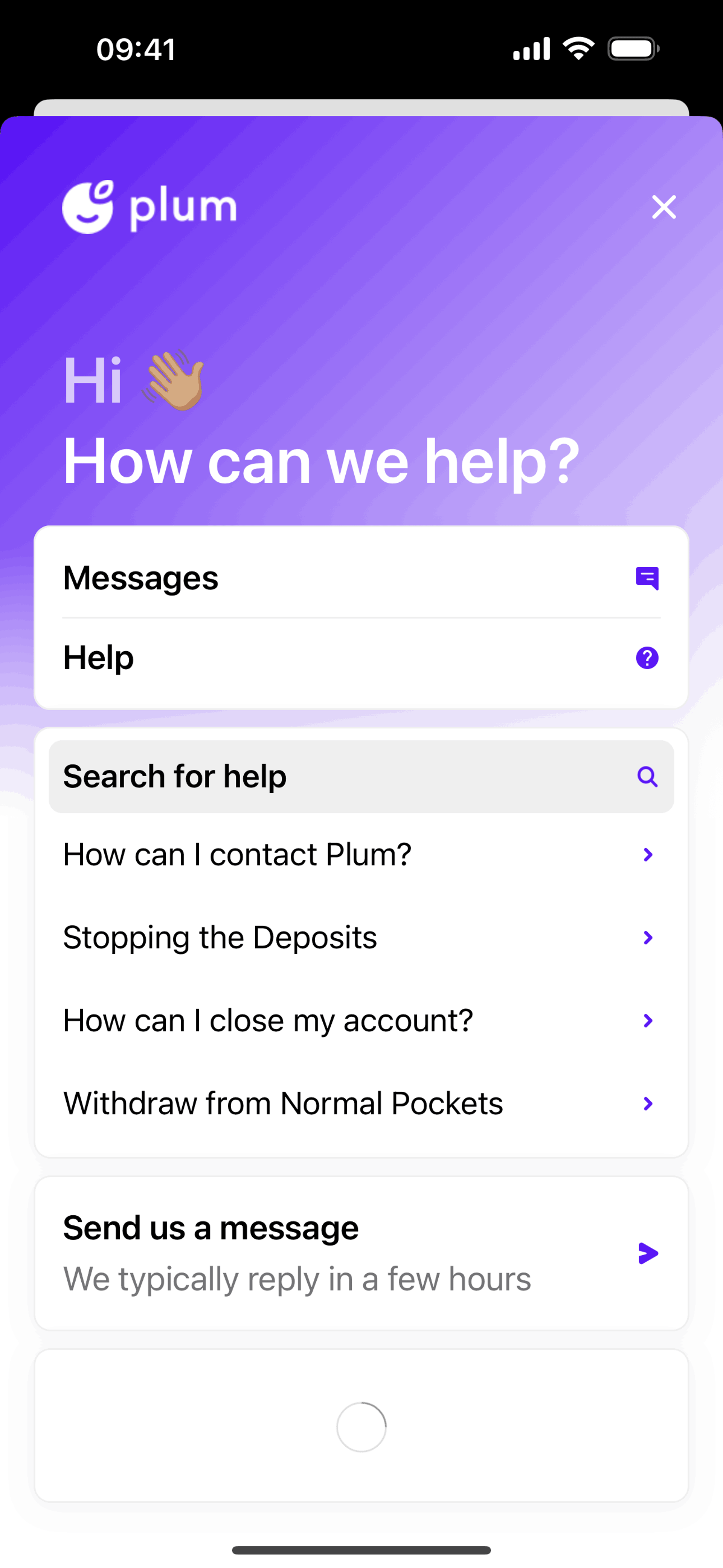 Plum iOS Finance interface screenshot 24