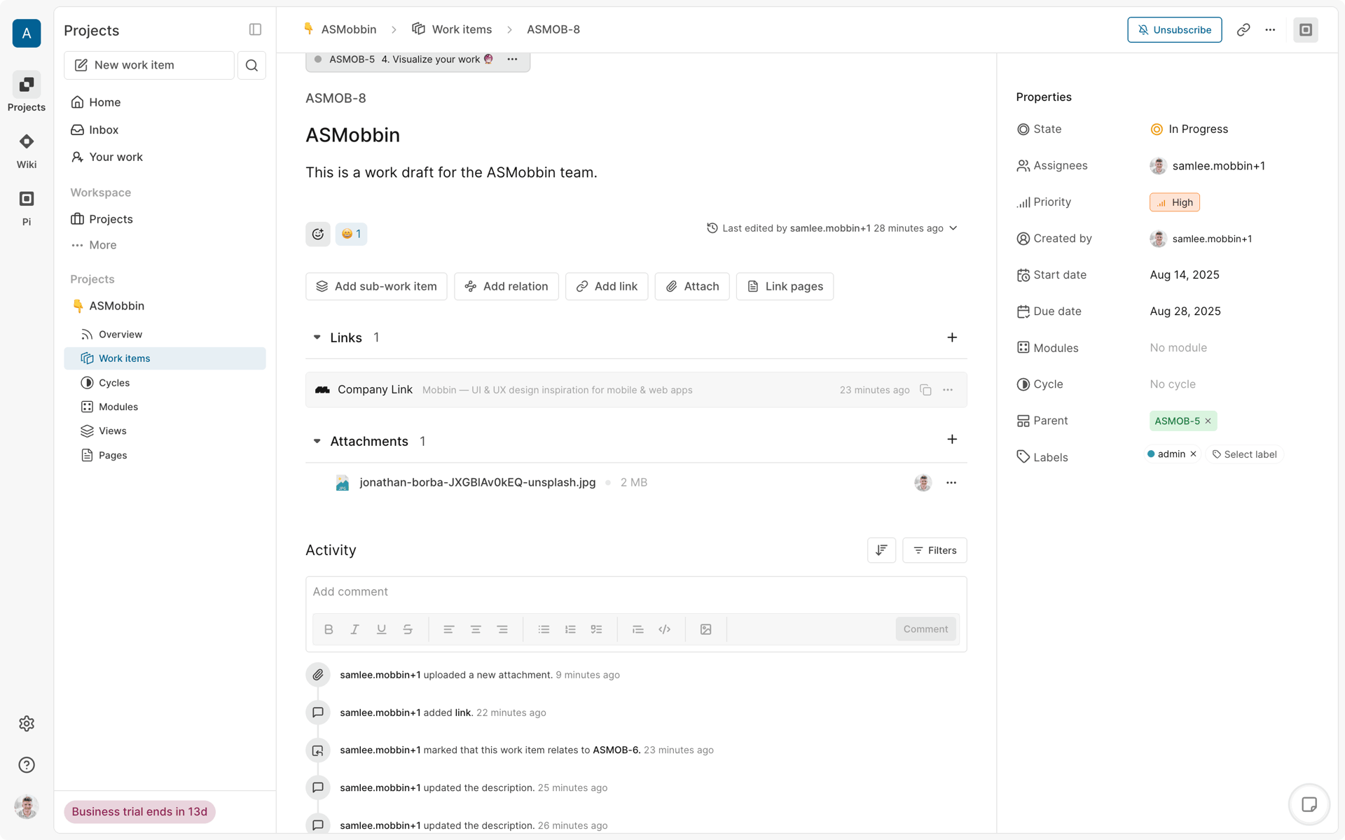 Plane Web Business interface screenshot 18