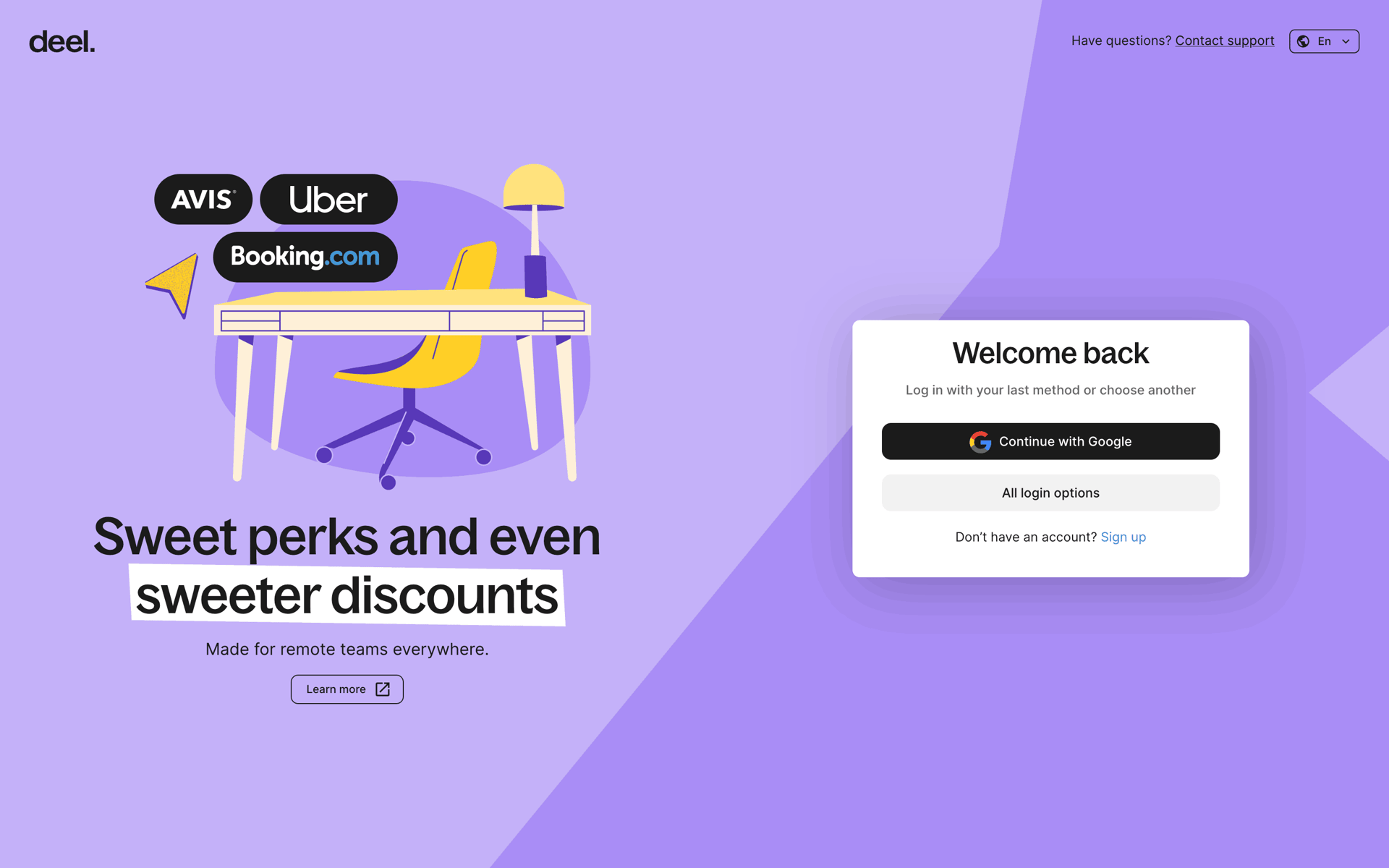 Onboarding on Deel (web) screen 2