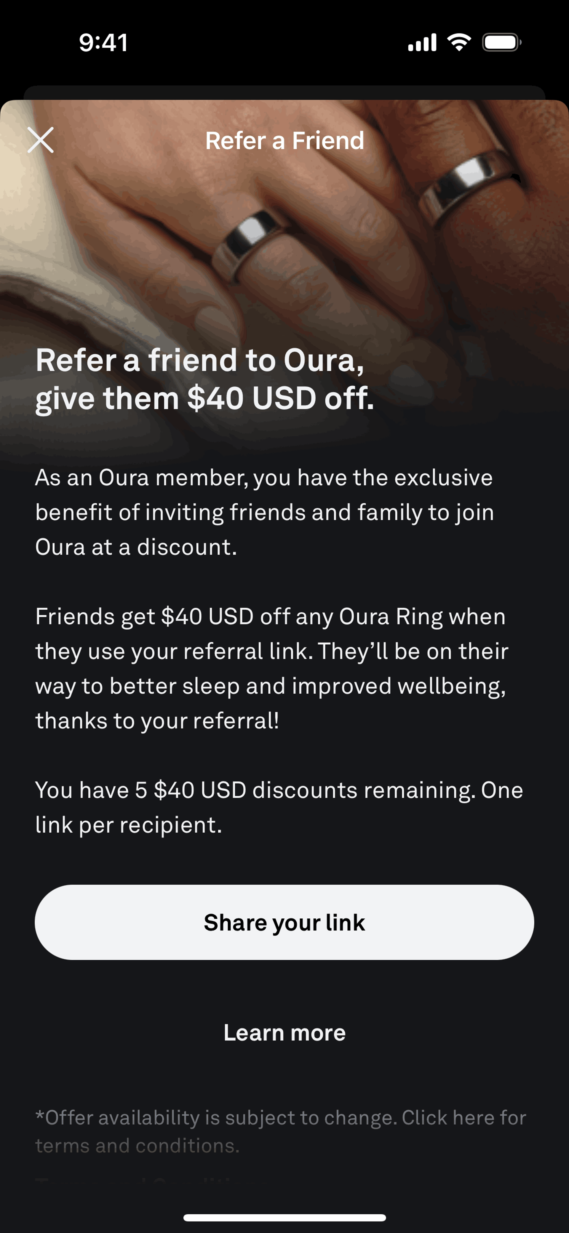 Oura iOS Health & Fitness interface screenshot 20