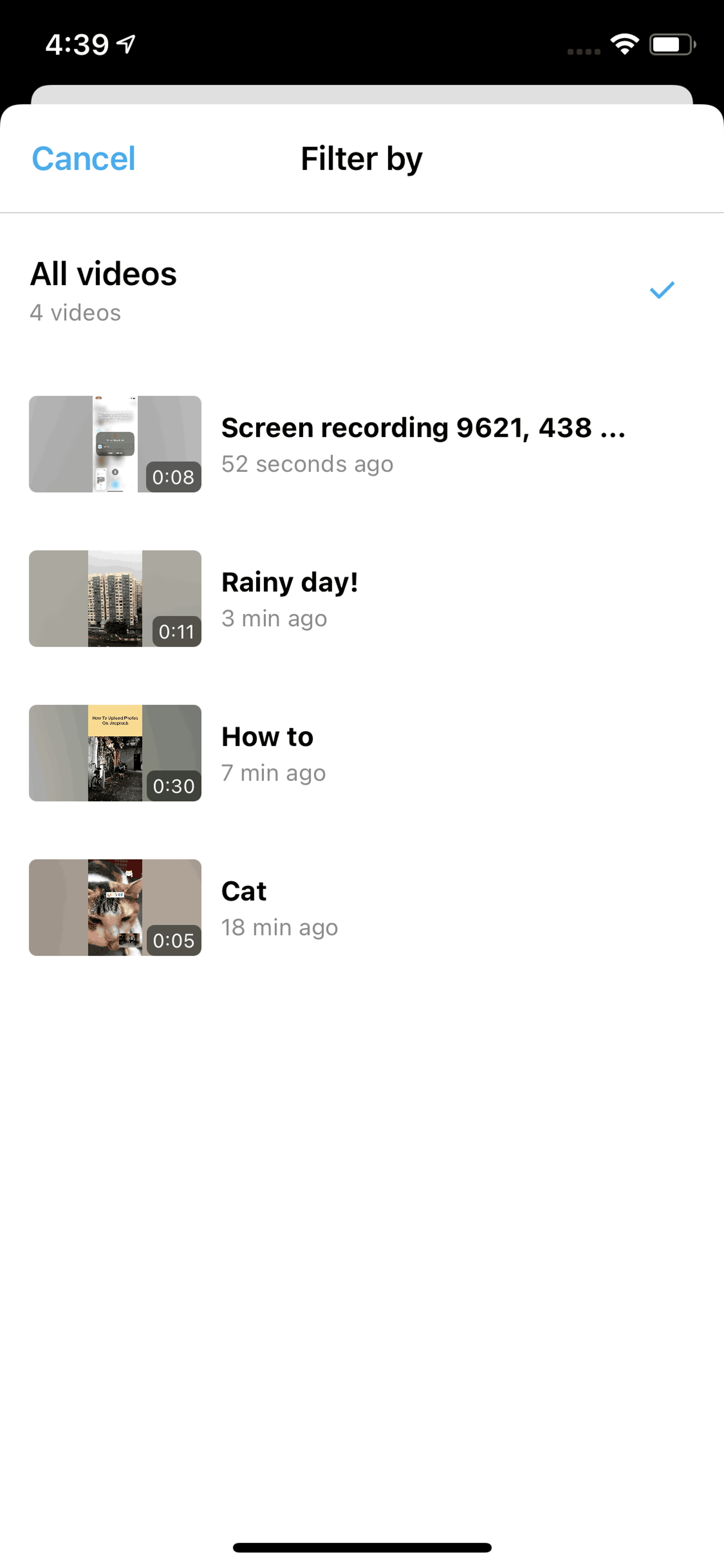 Vimeo iOS Photo & Video interface screenshot 12
