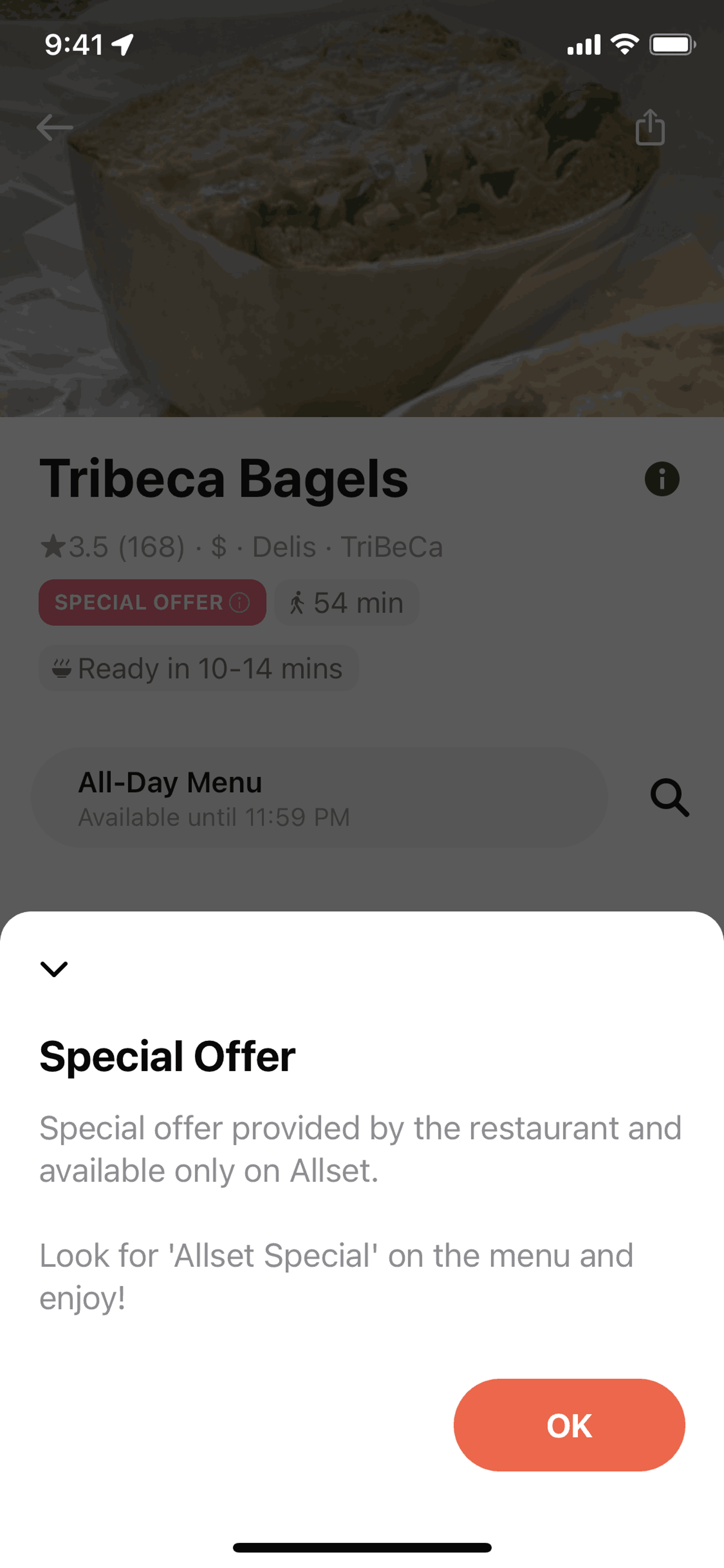 Allset iOS Food & Drink interface screenshot 3