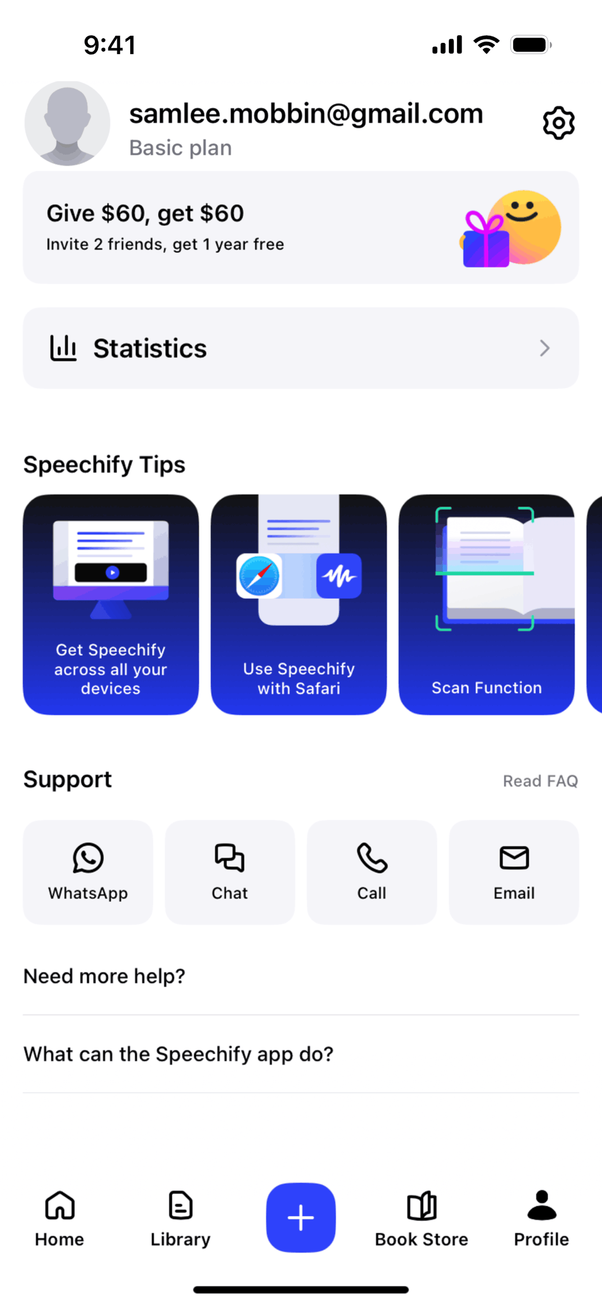 Speechify iOS Productivity interface screenshot 23