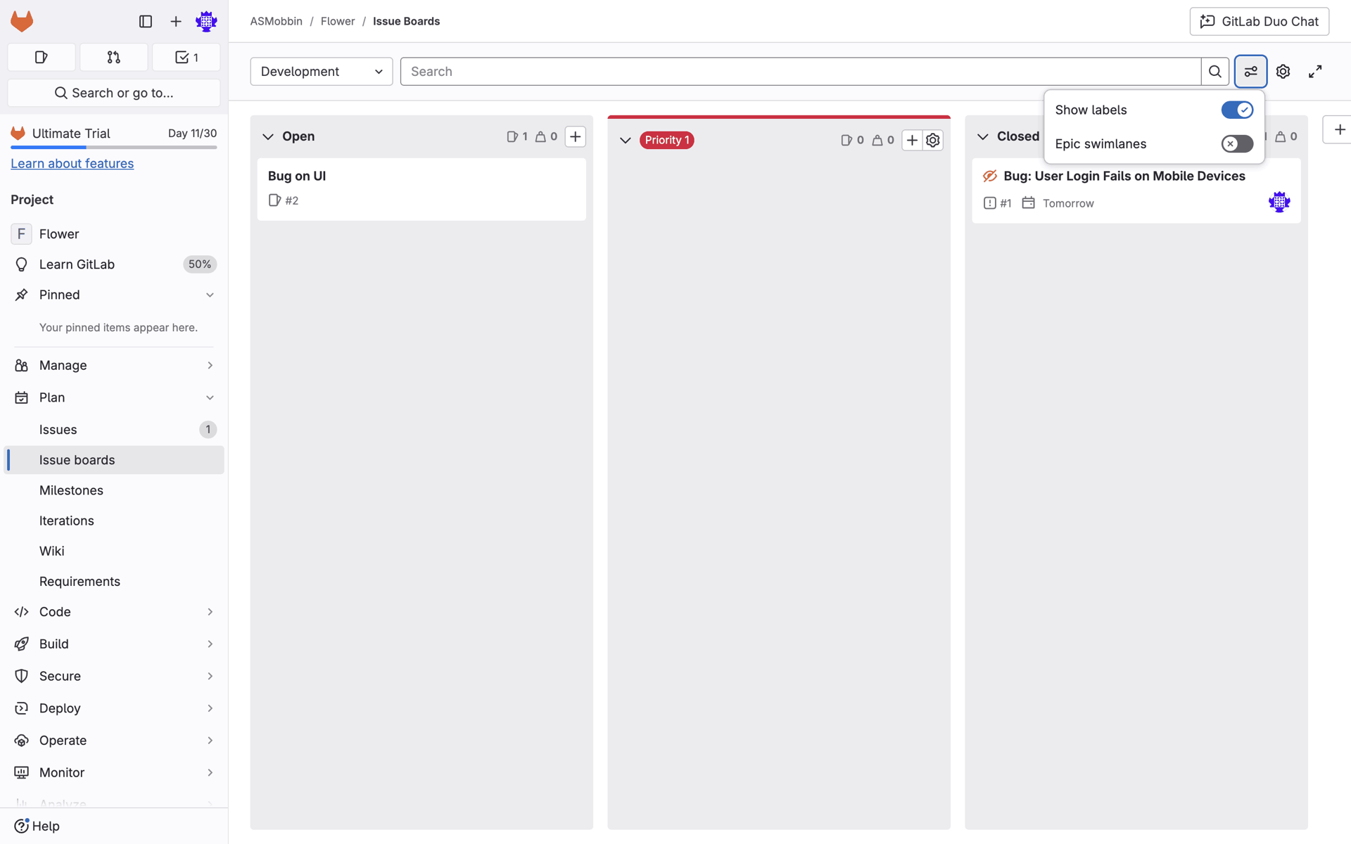 GitLab Web Developer Tools interface screenshot 24