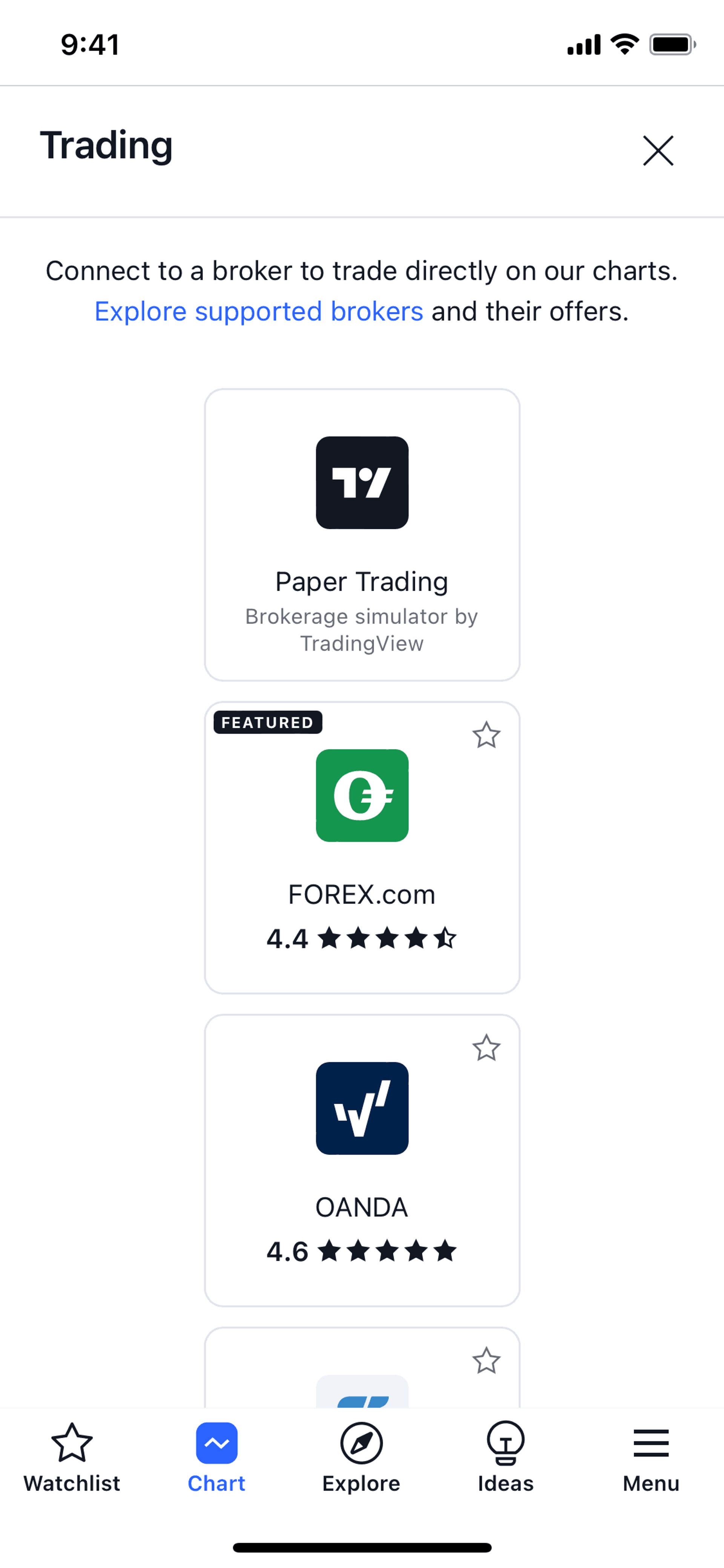 TradingView iOS Finance interface screenshot 12