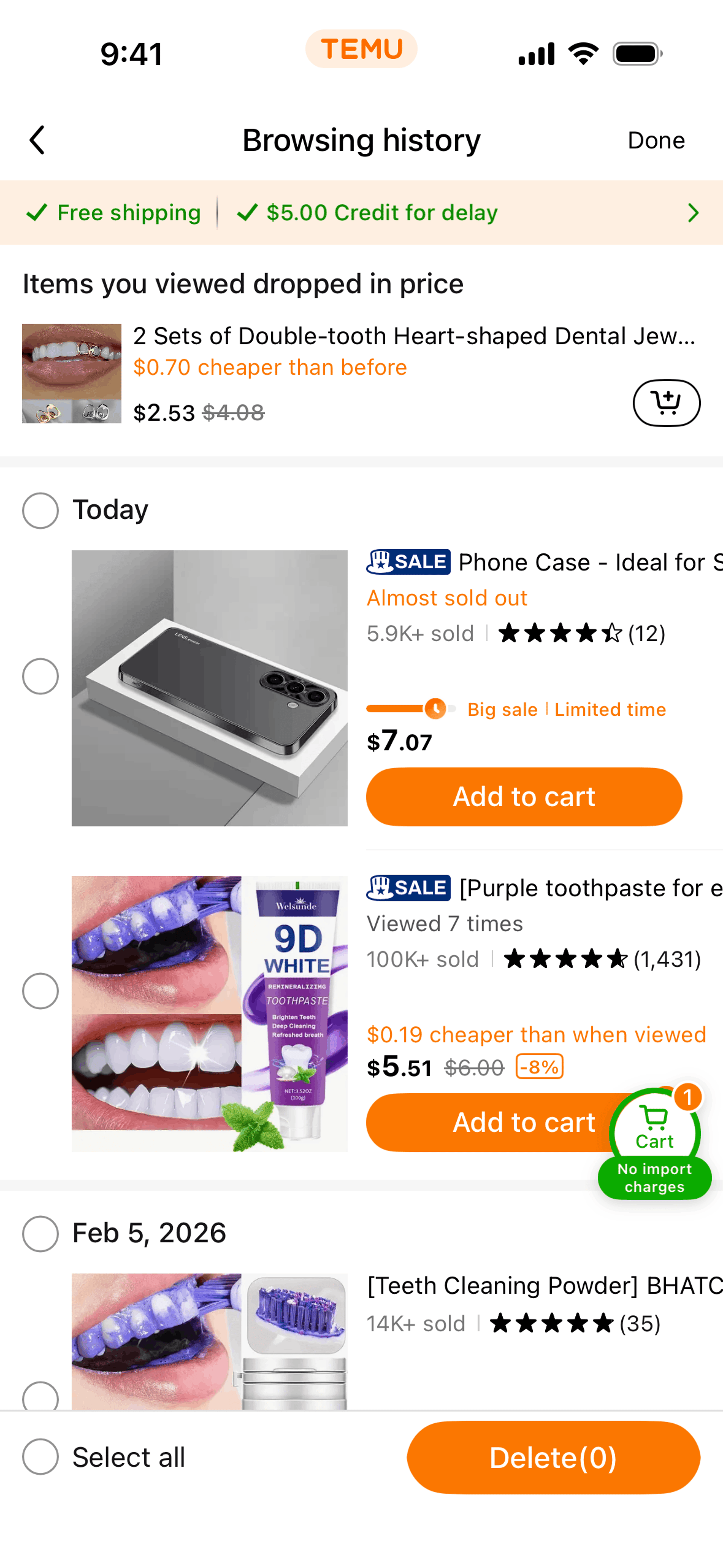 Temu iOS Shopping interface screenshot 10