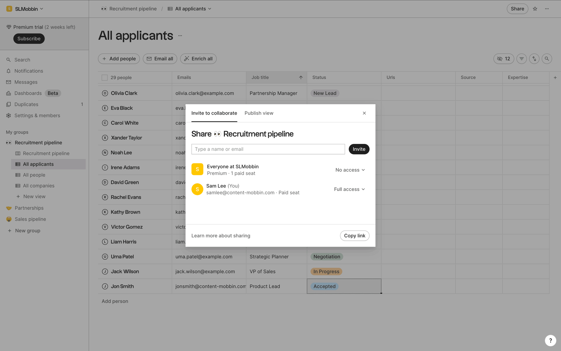 folk Web Business interface screenshot 18