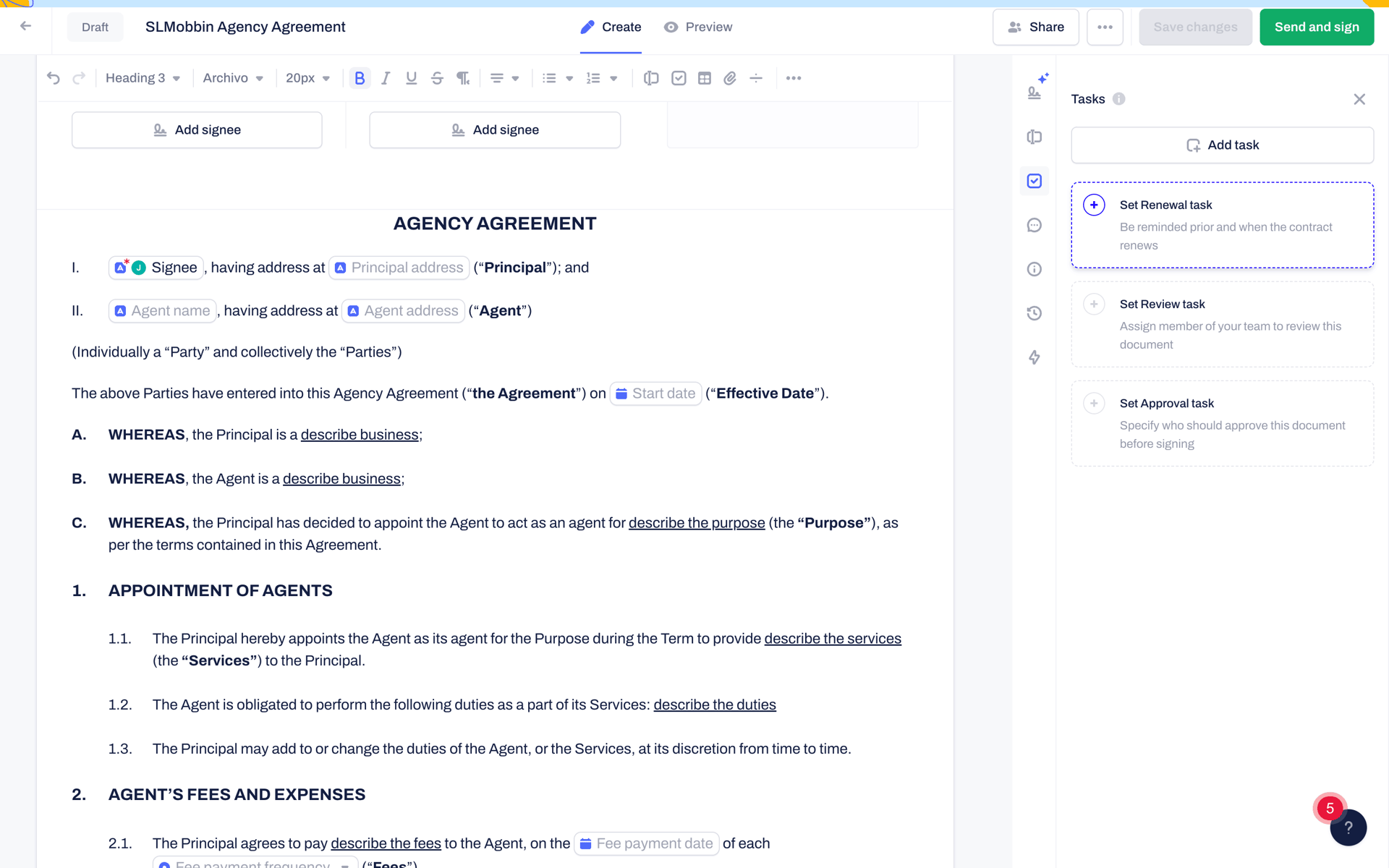 Contractbook Web Business interface screenshot 5