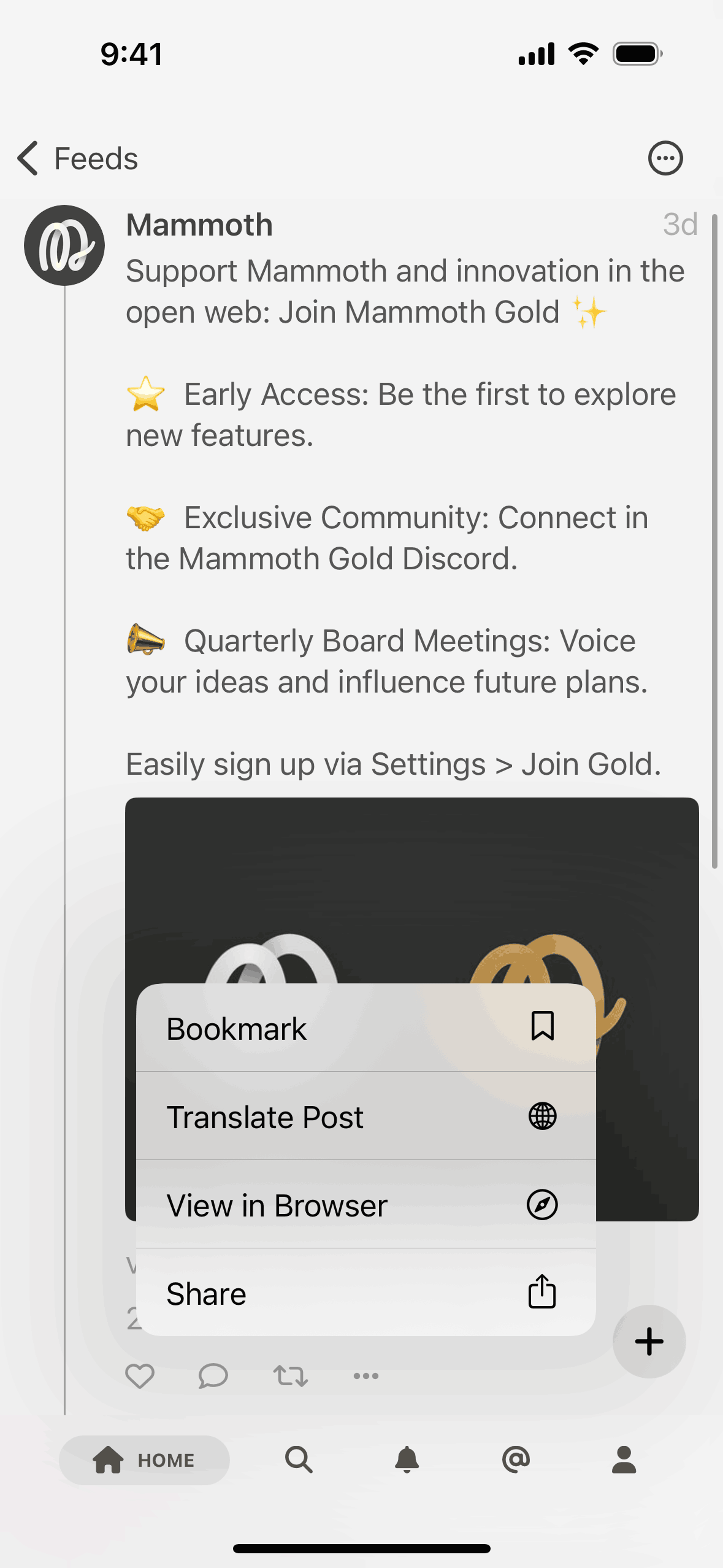 Mammoth iOS Social Networking interface screenshot 23