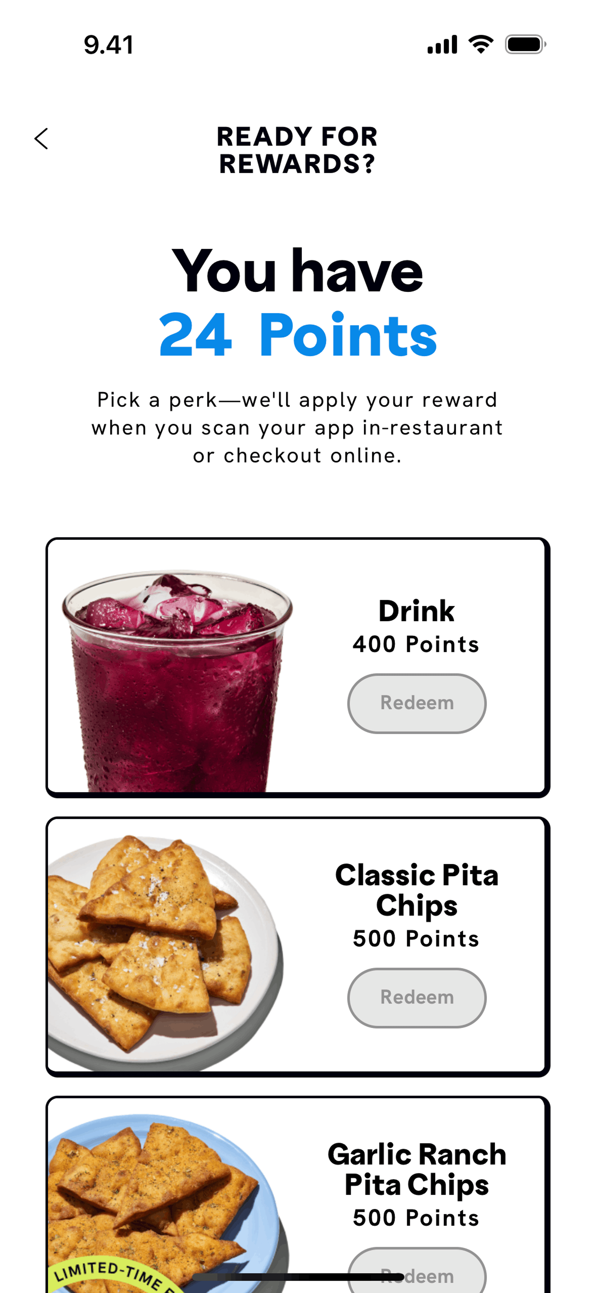 CAVA iOS Food & Drink interface screenshot 16