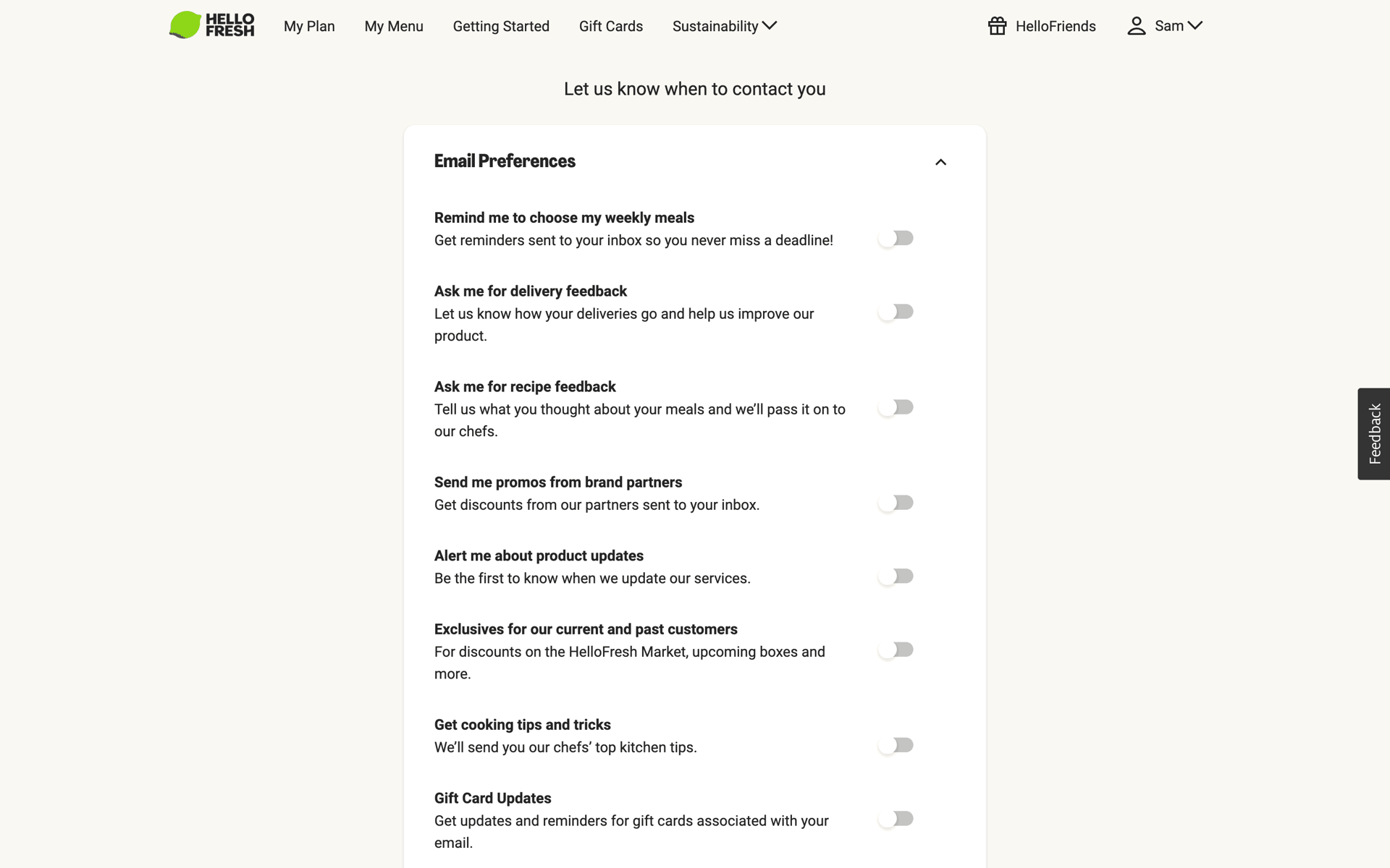 HelloFresh Web Lifestyle interface screenshot 17