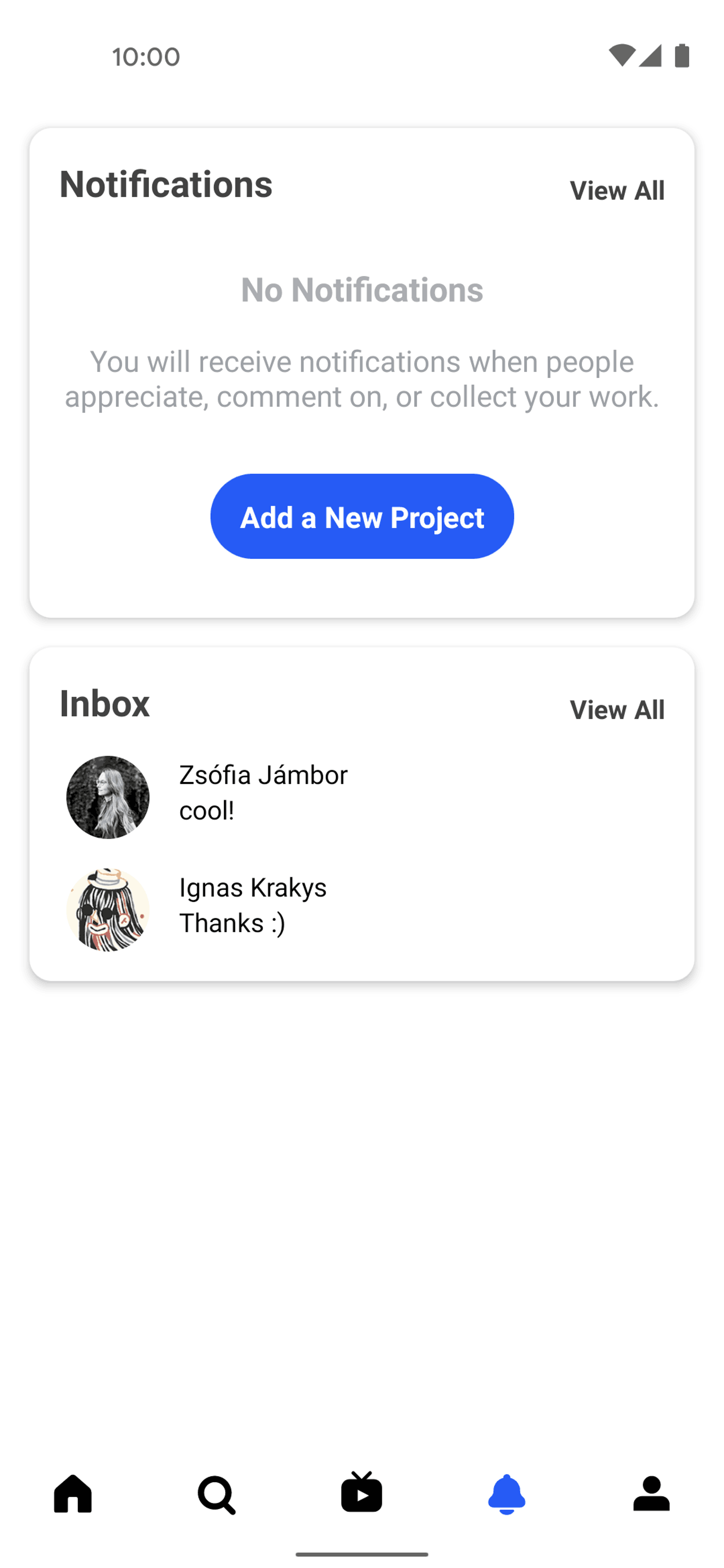 Behance Android Social Networking interface screenshot 2