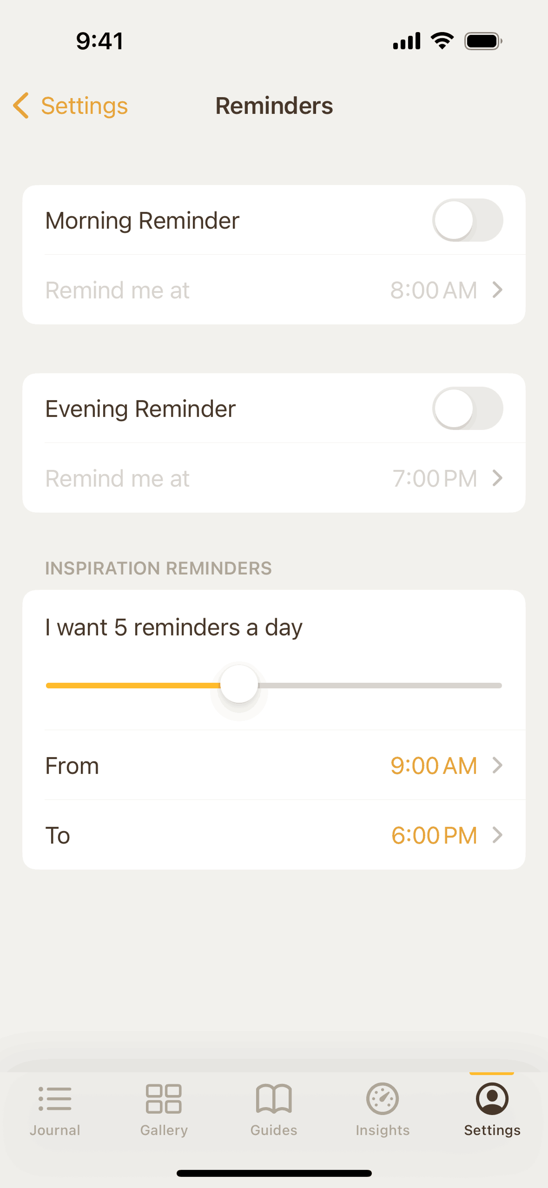 5 Minute Journal iOS Health & Fitness interface screenshot 16