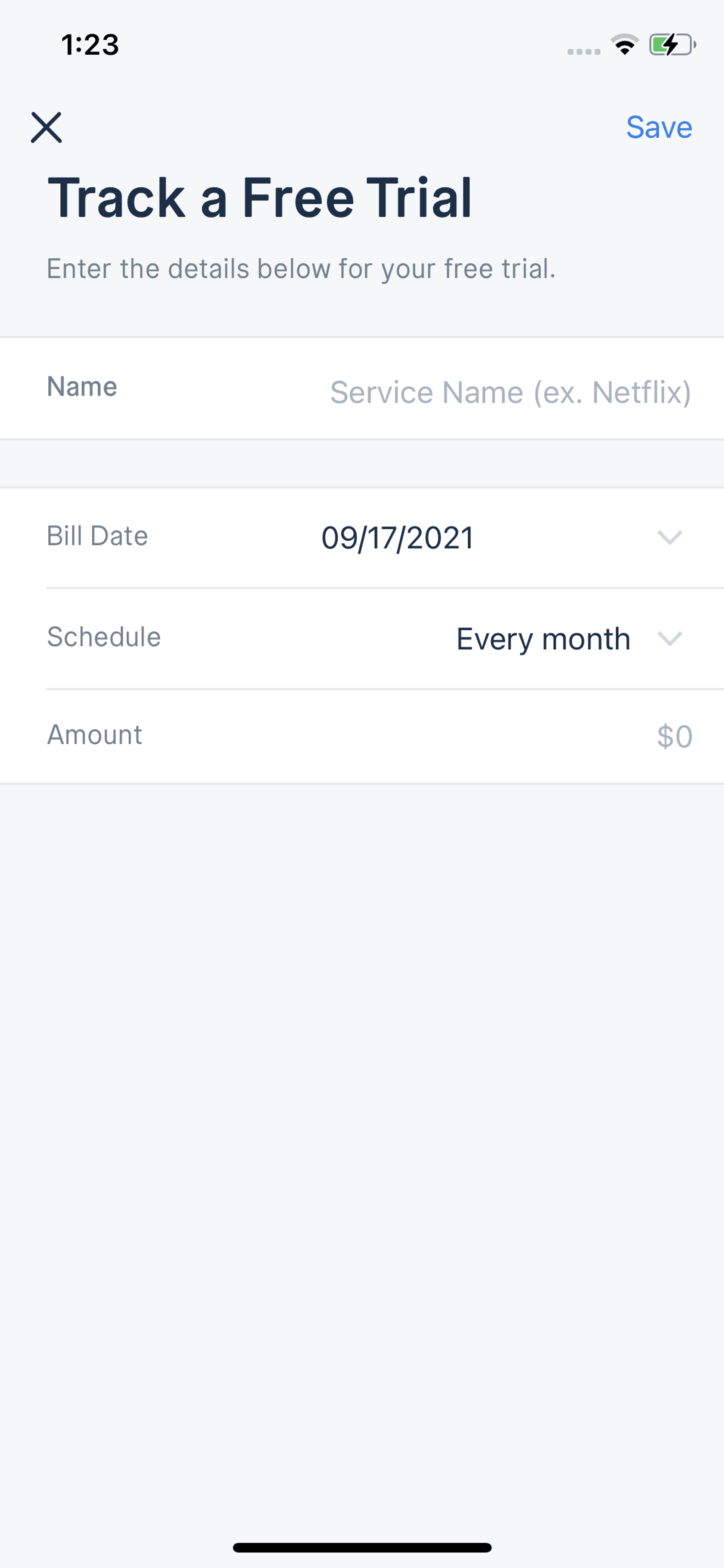 Truebill iOS Finance interface screenshot 17