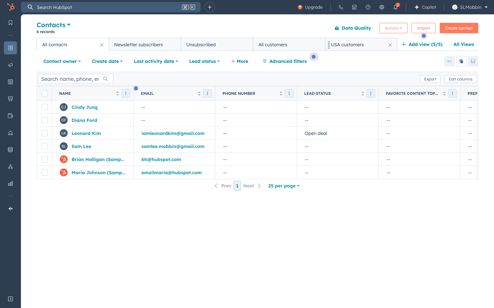 HubSpot Web Business interface screenshot 8