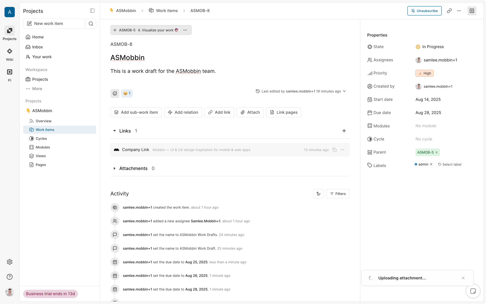 Plane Web Business interface screenshot 17
