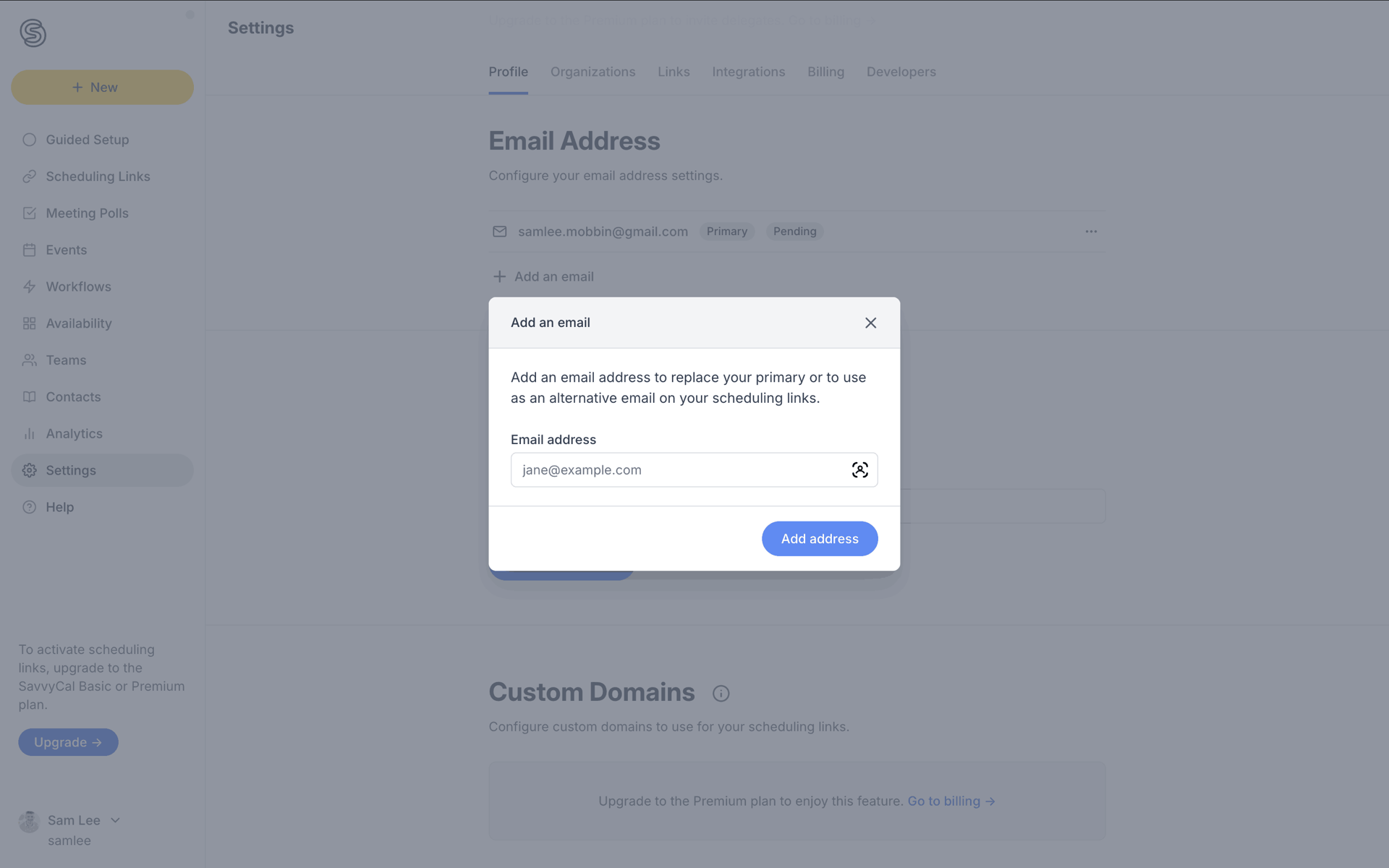 SavvyCal Web Collaboration interface screenshot 23