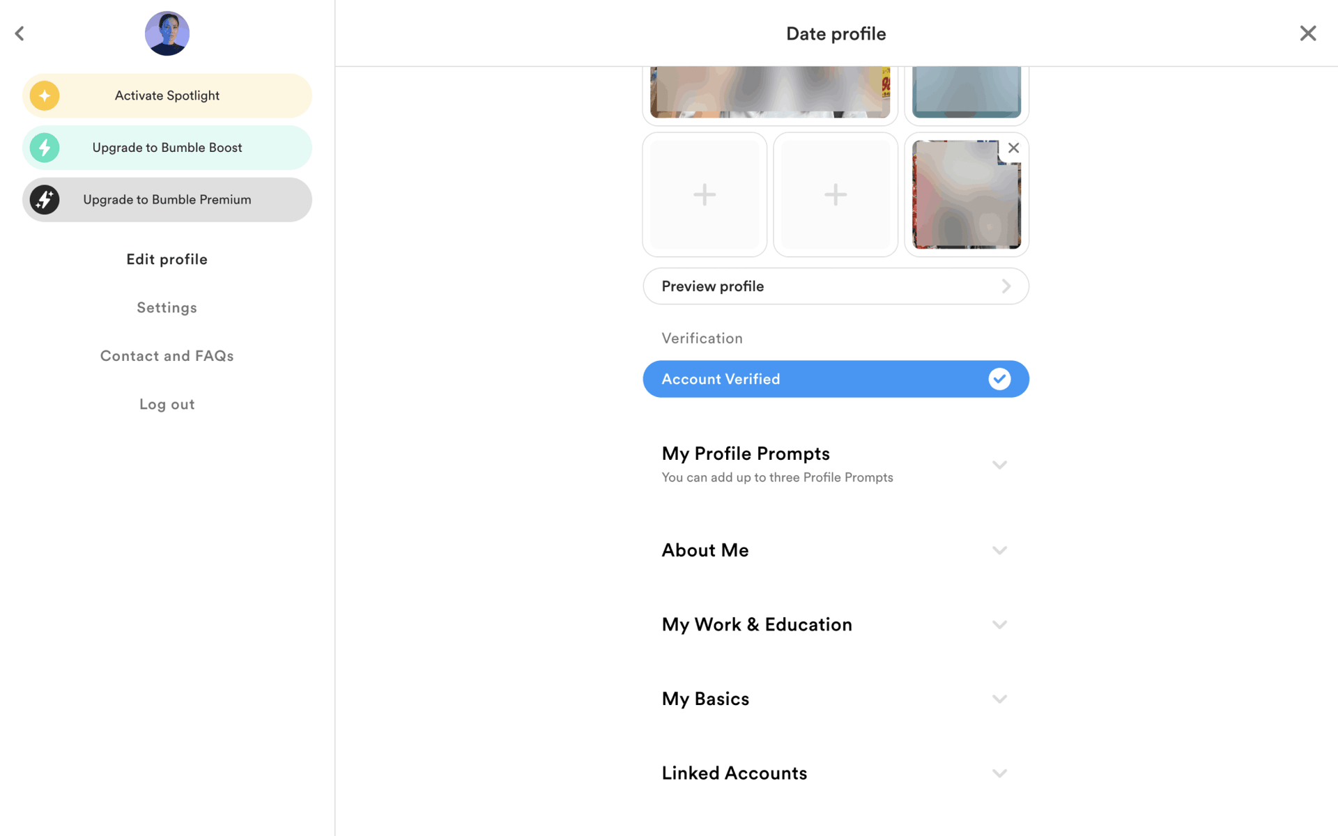 Bumble Web Lifestyle interface screenshot 20