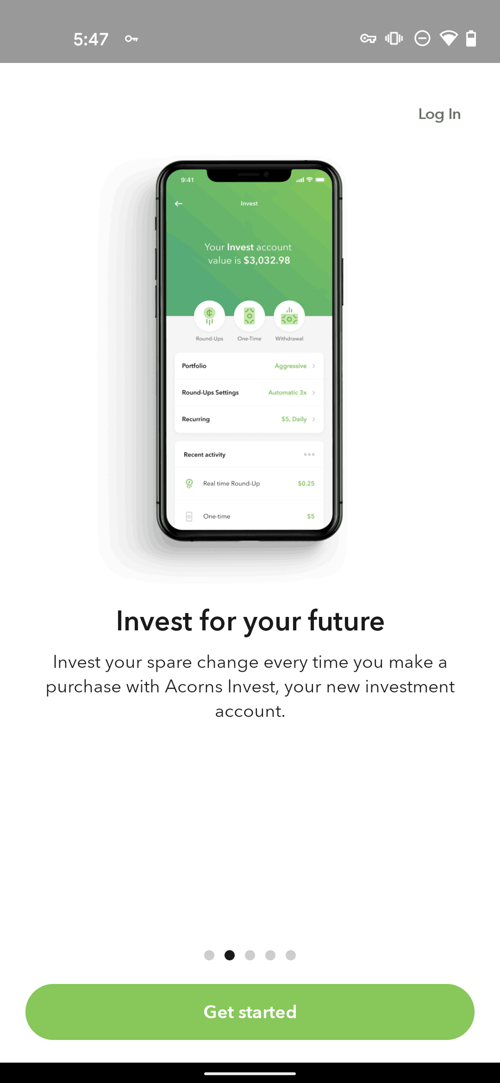 Acorns Android Finance interface screenshot 3