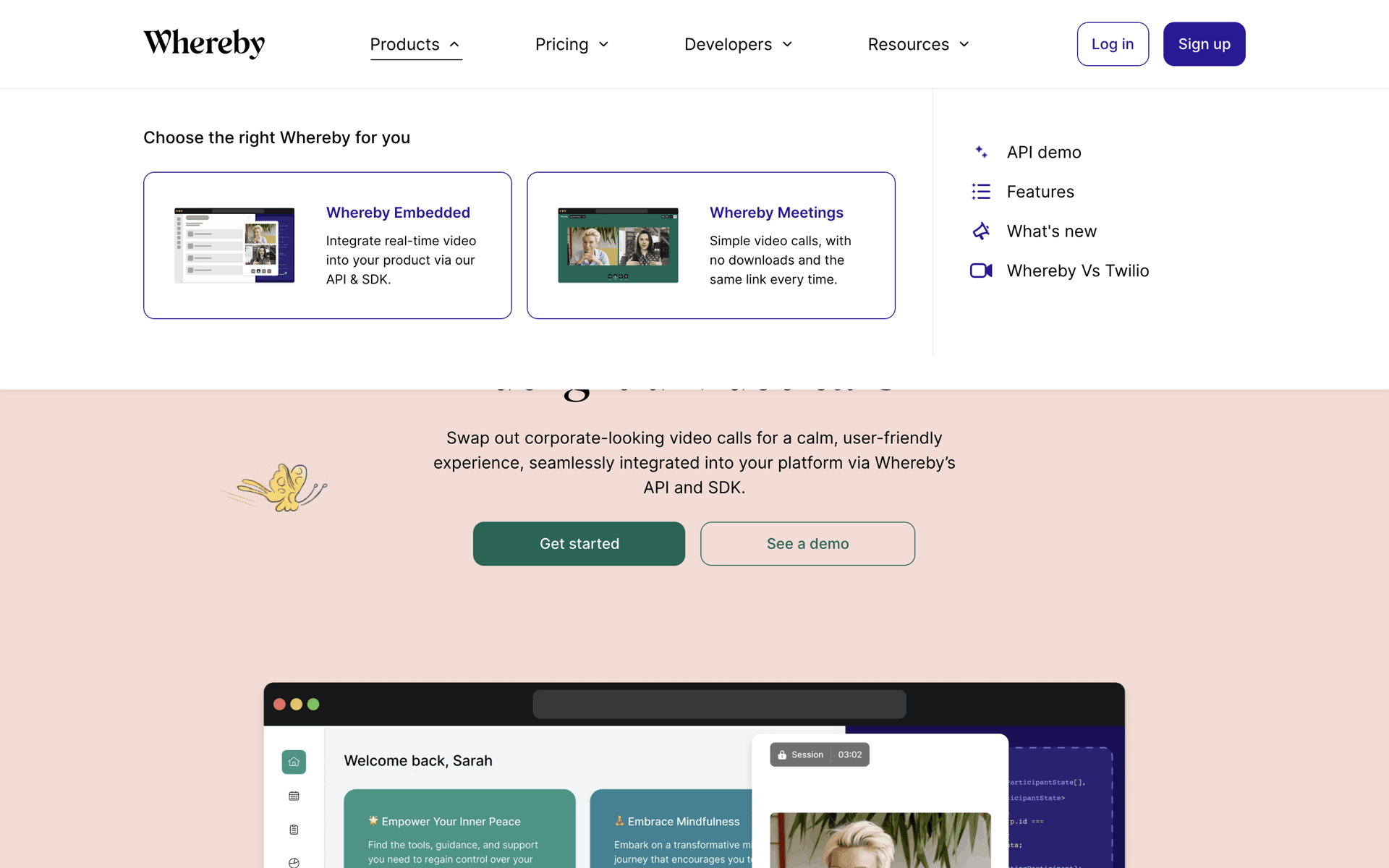 Whereby Web Business interface screenshot 3