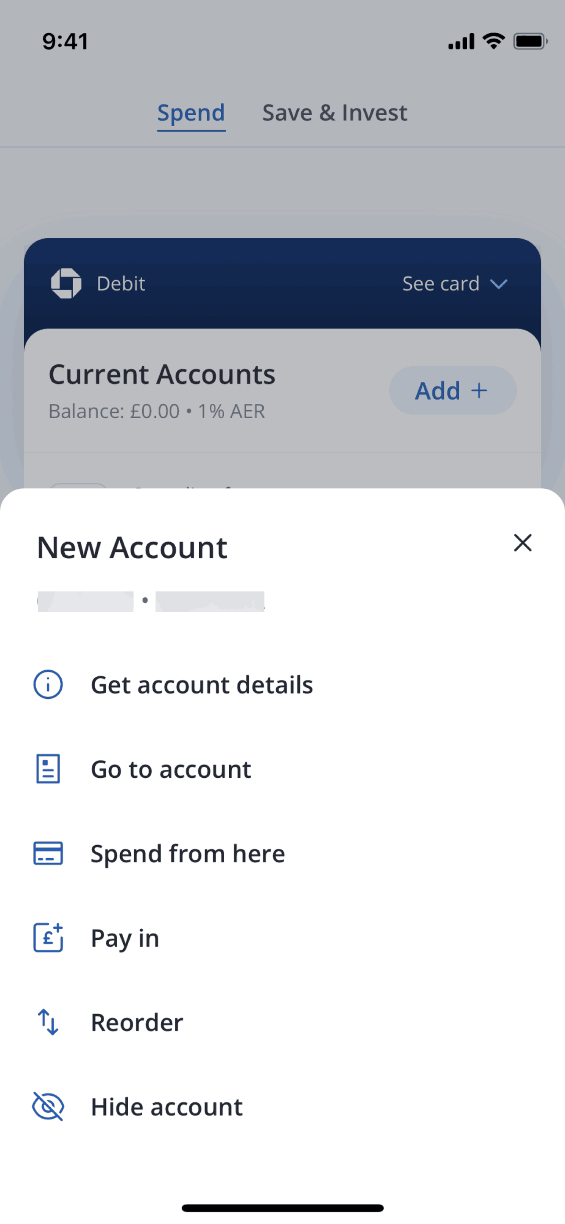 Chase UK iOS Finance interface screenshot 5