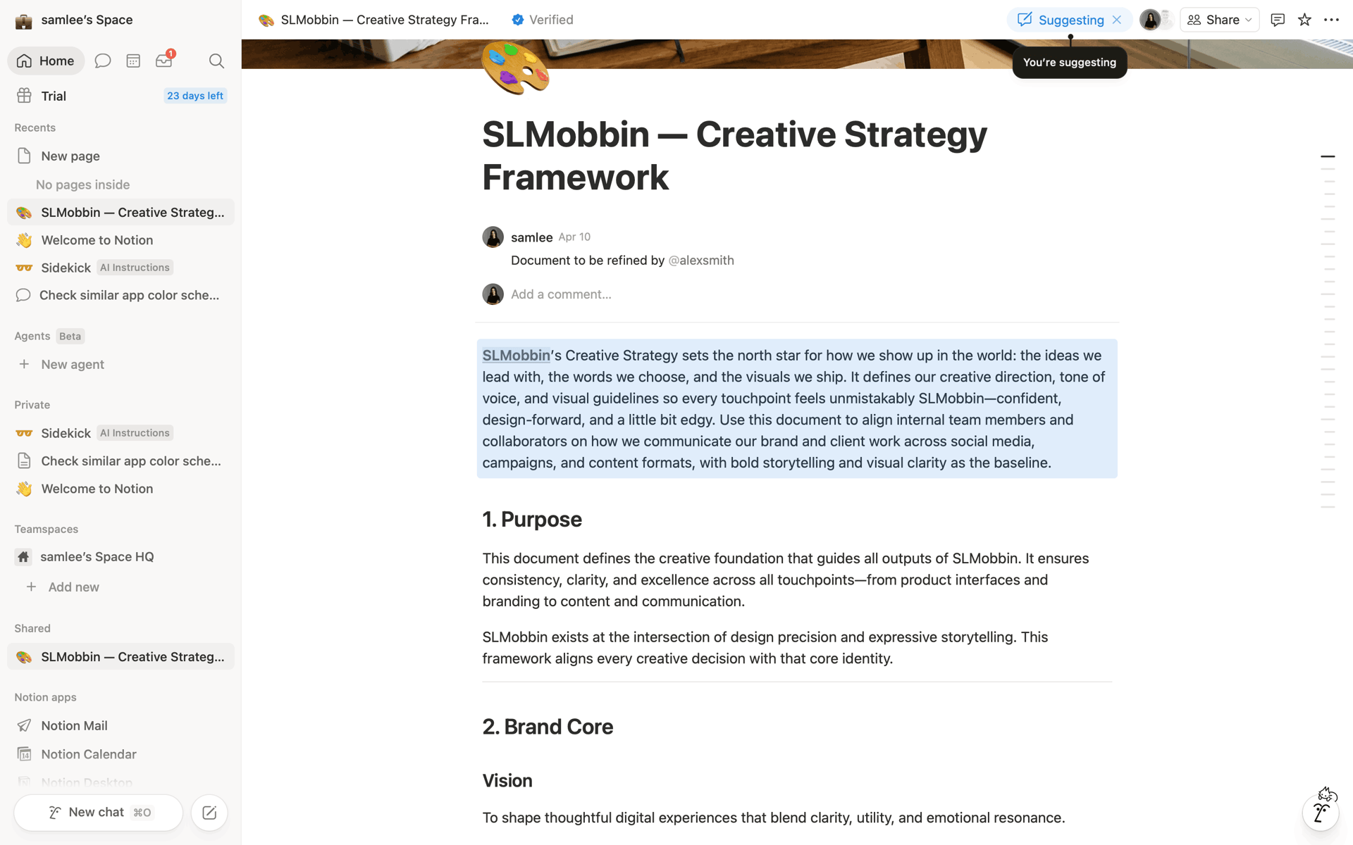 Notion Web Collaboration interface screenshot 8