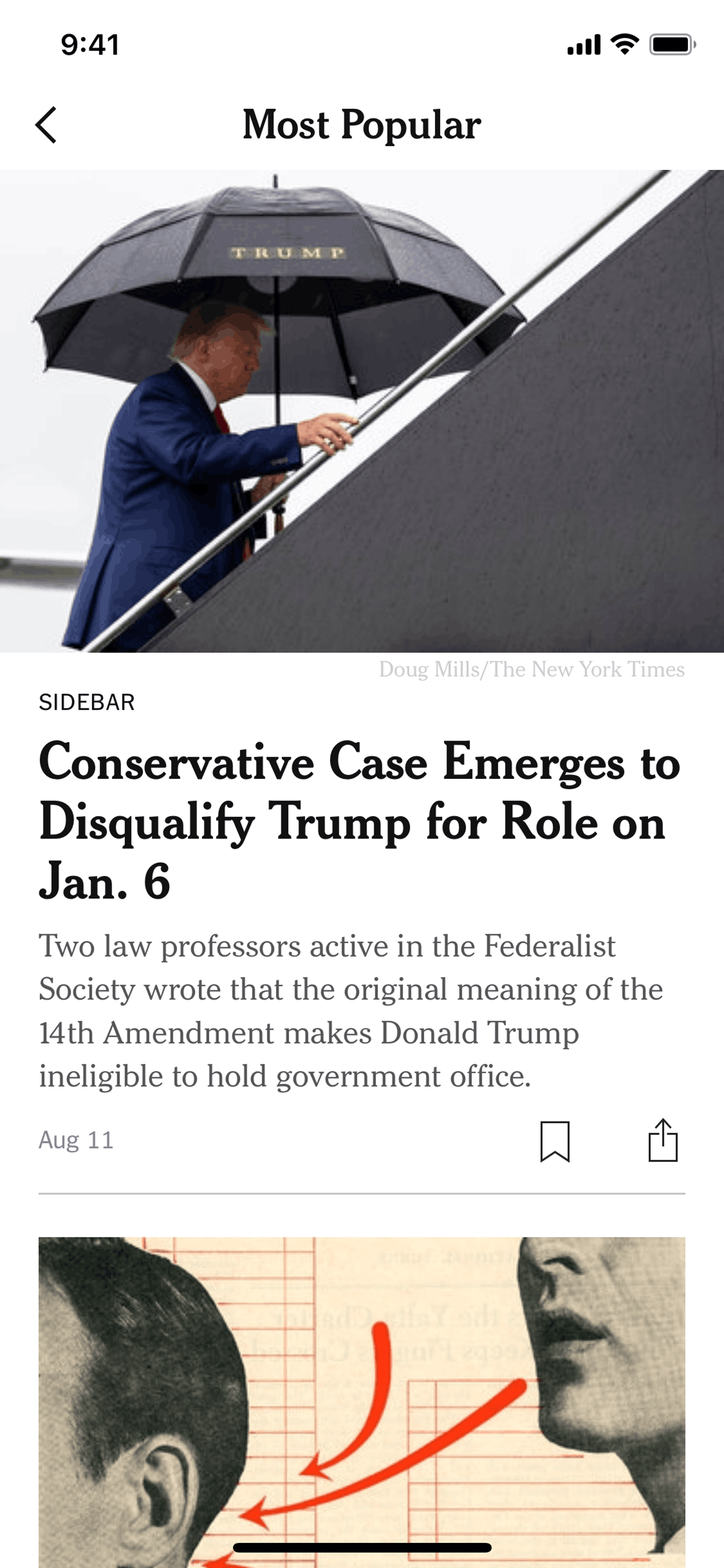 The New York Times iOS News interface screenshot 4