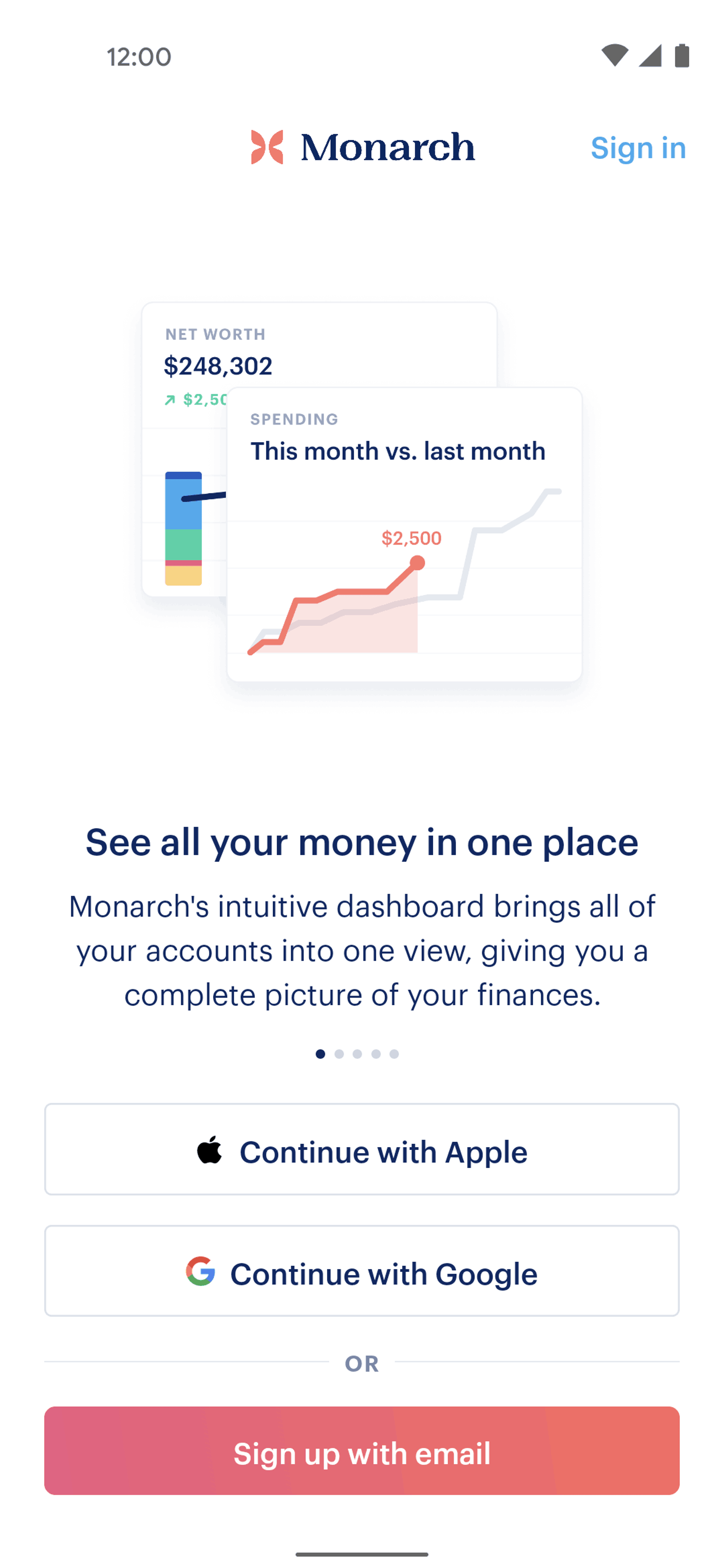 Monarch Android Finance interface screenshot 3