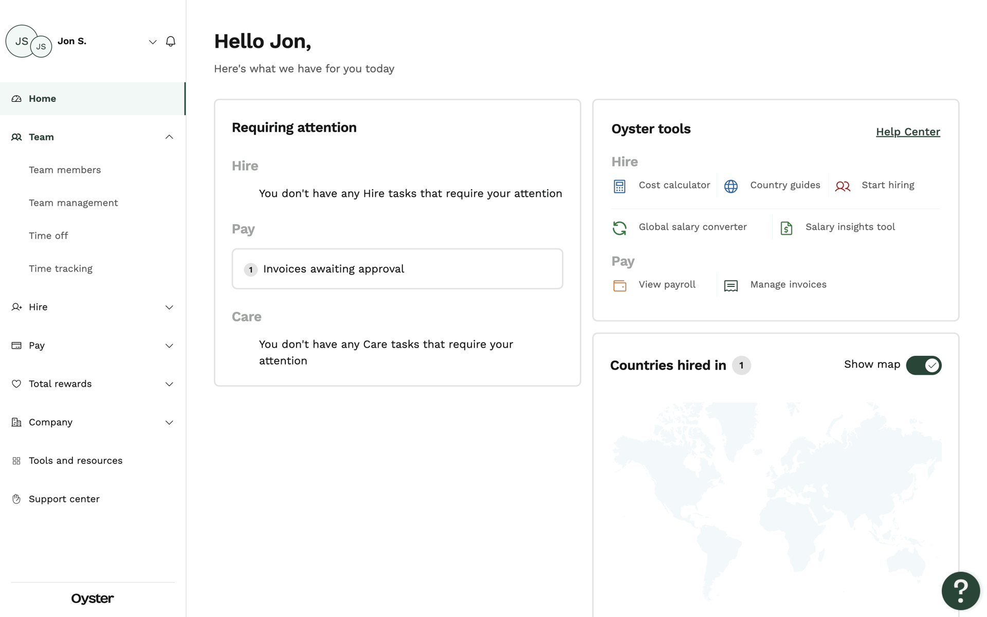 Oyster Web Business interface screenshot 11