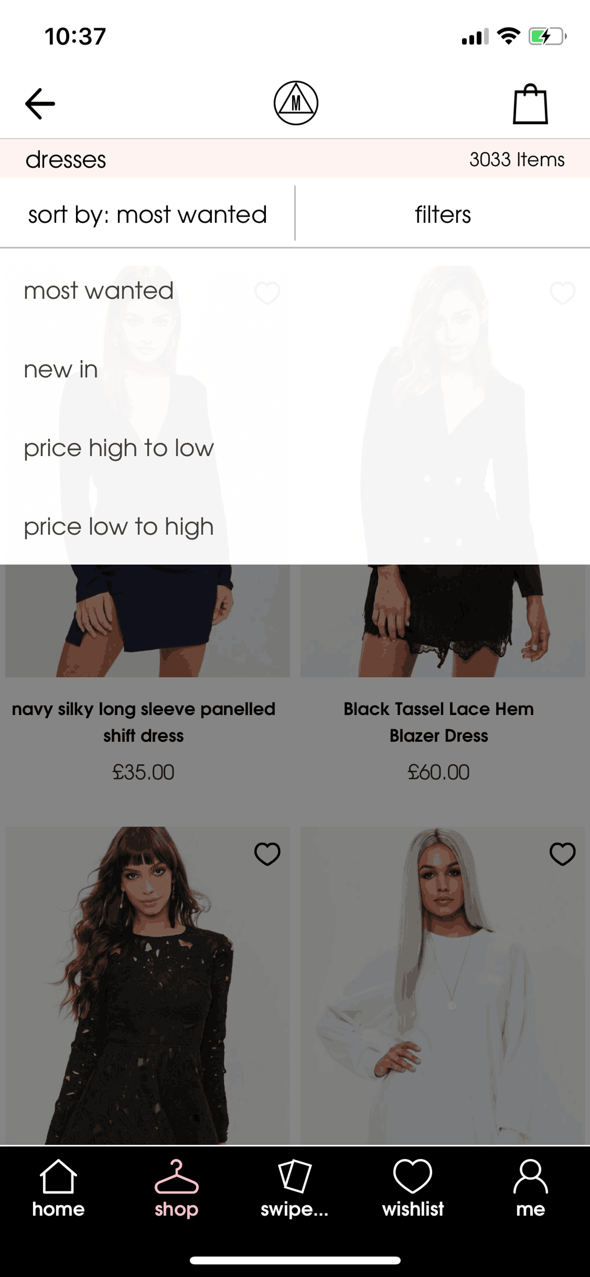 Missguided iOS Shopping interface screenshot 12
