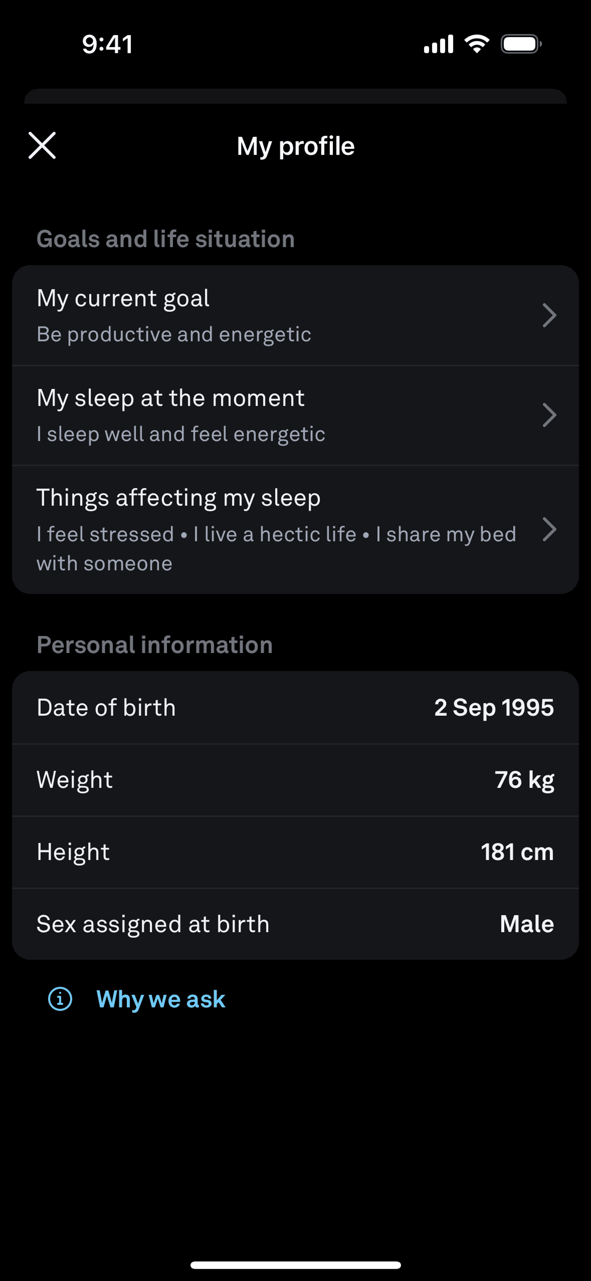 Oura iOS Health & Fitness interface screenshot 7