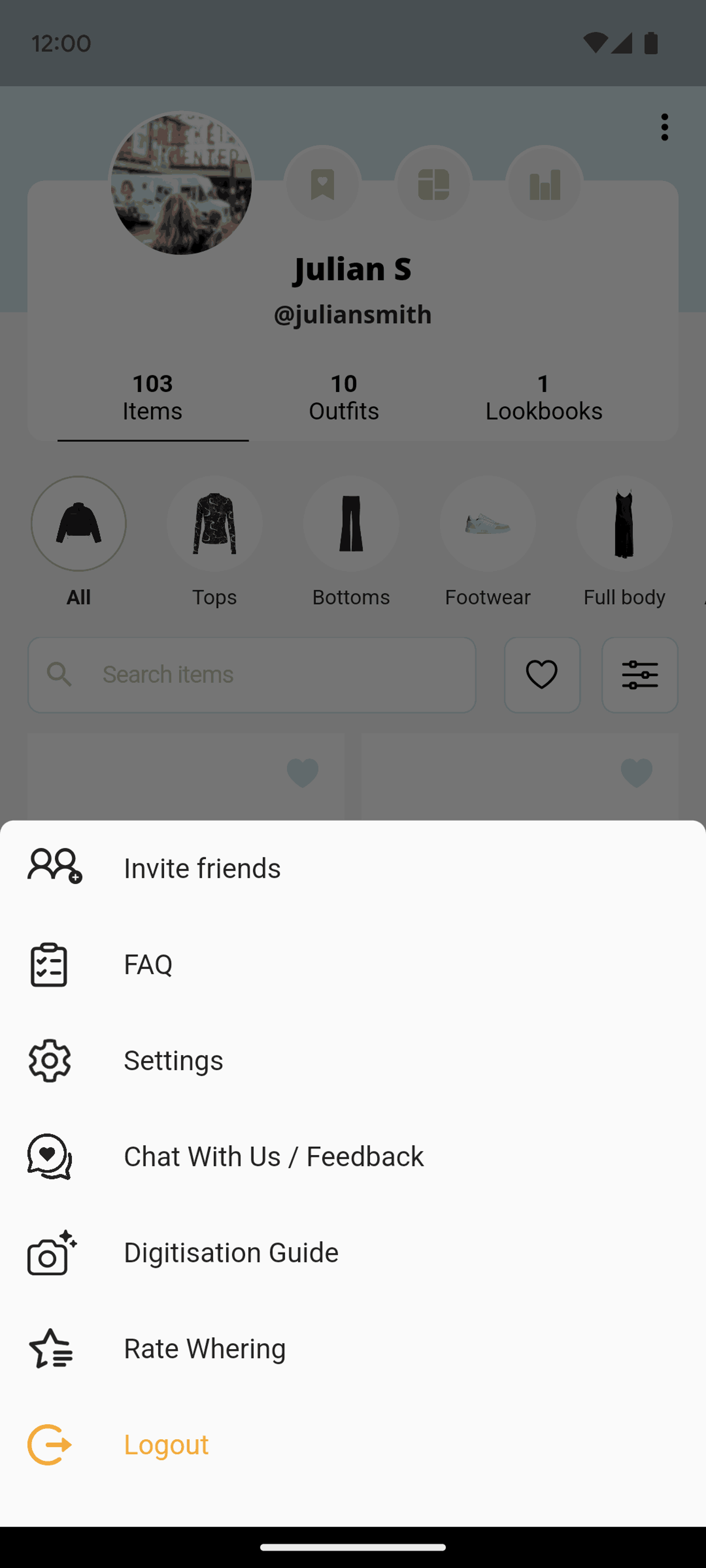 Whering Android Lifestyle interface screenshot 18