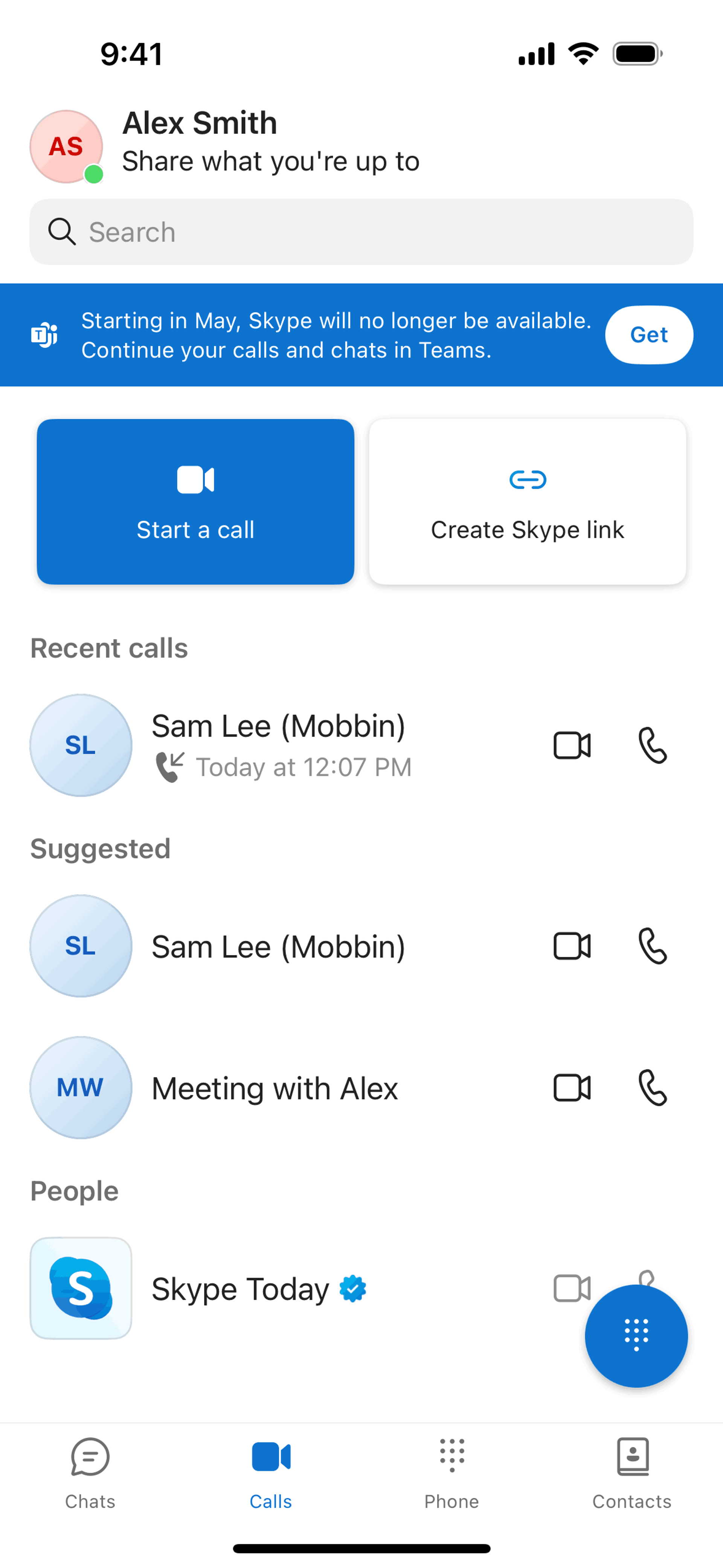 Skype iOS Communication interface screenshot 4