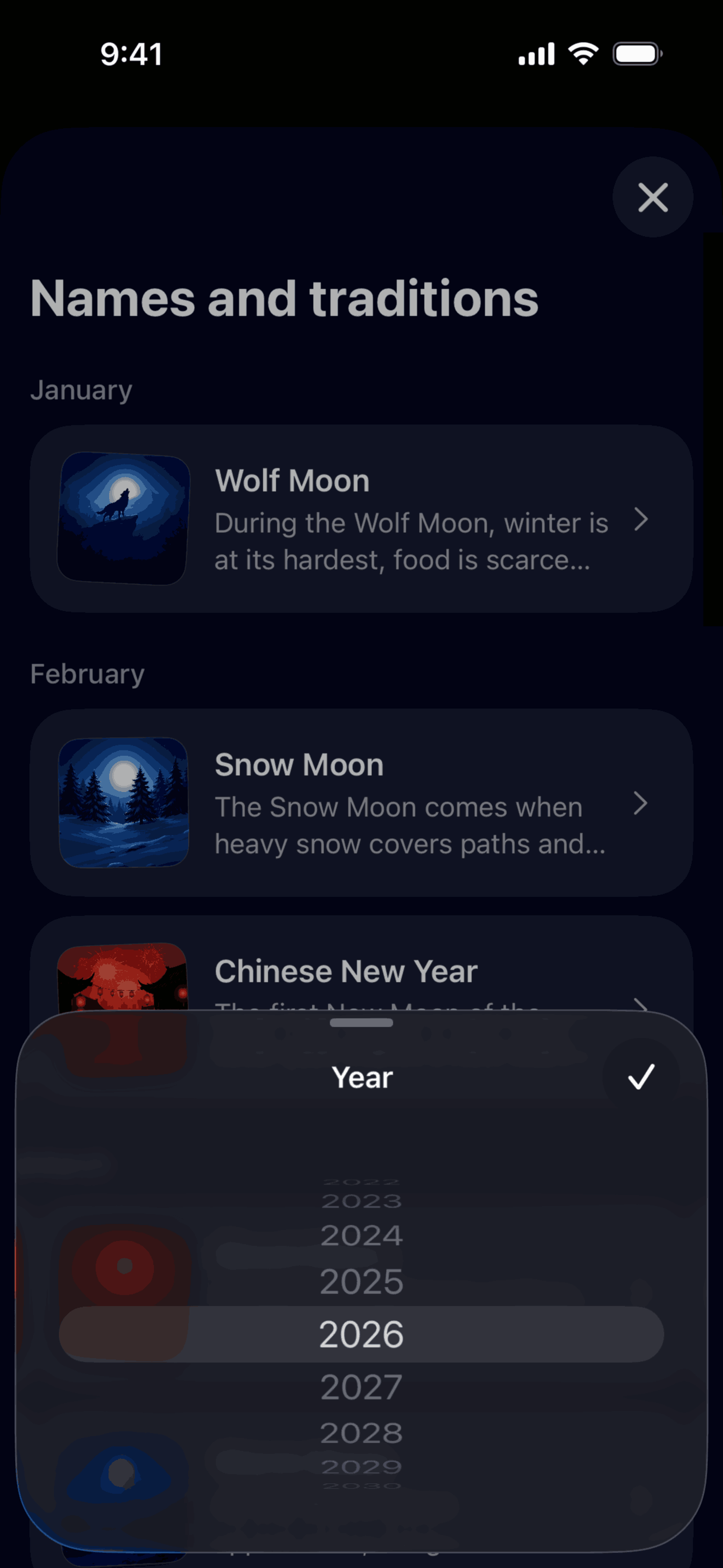 Moonlitt iOS night interface screenshot 23