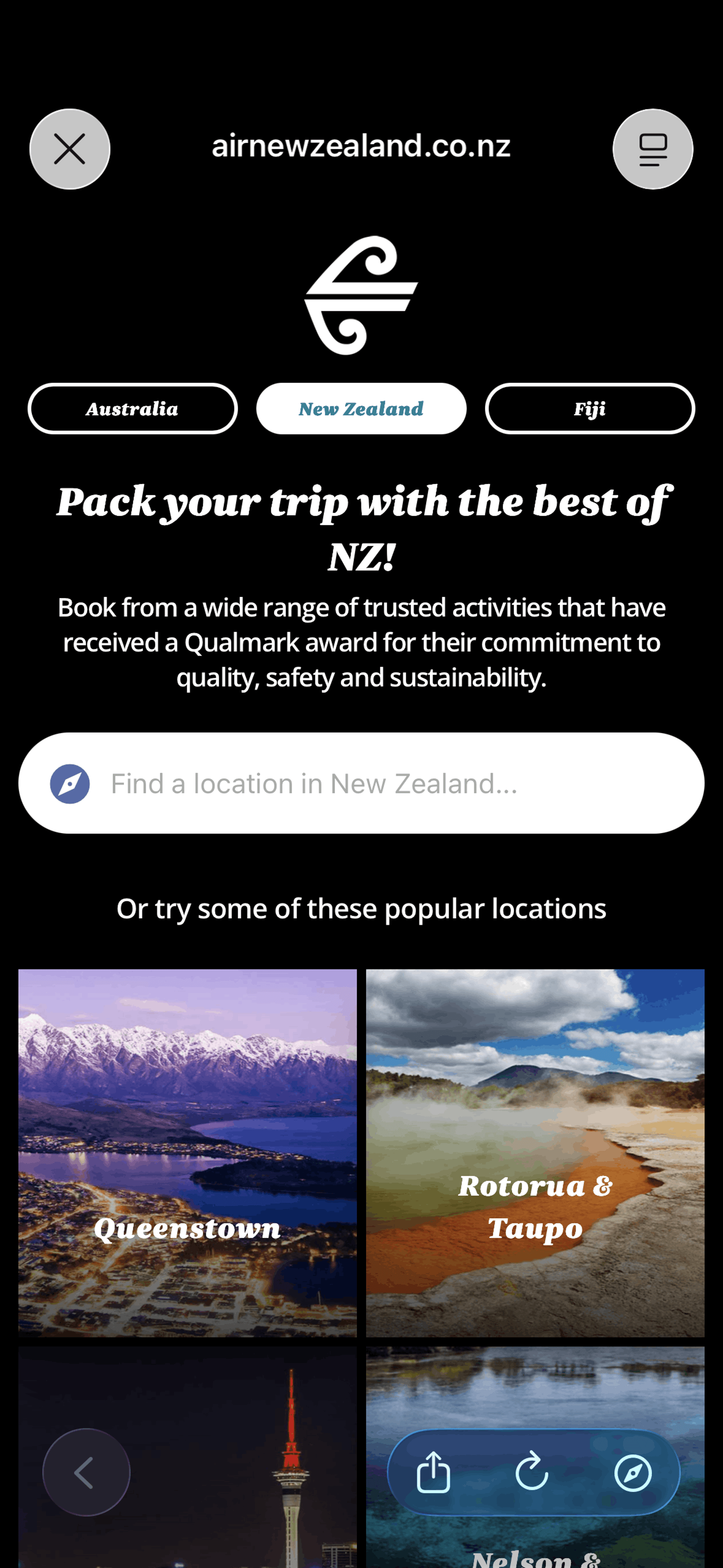 Air NZ iOS Travel & Transportation interface screenshot 12