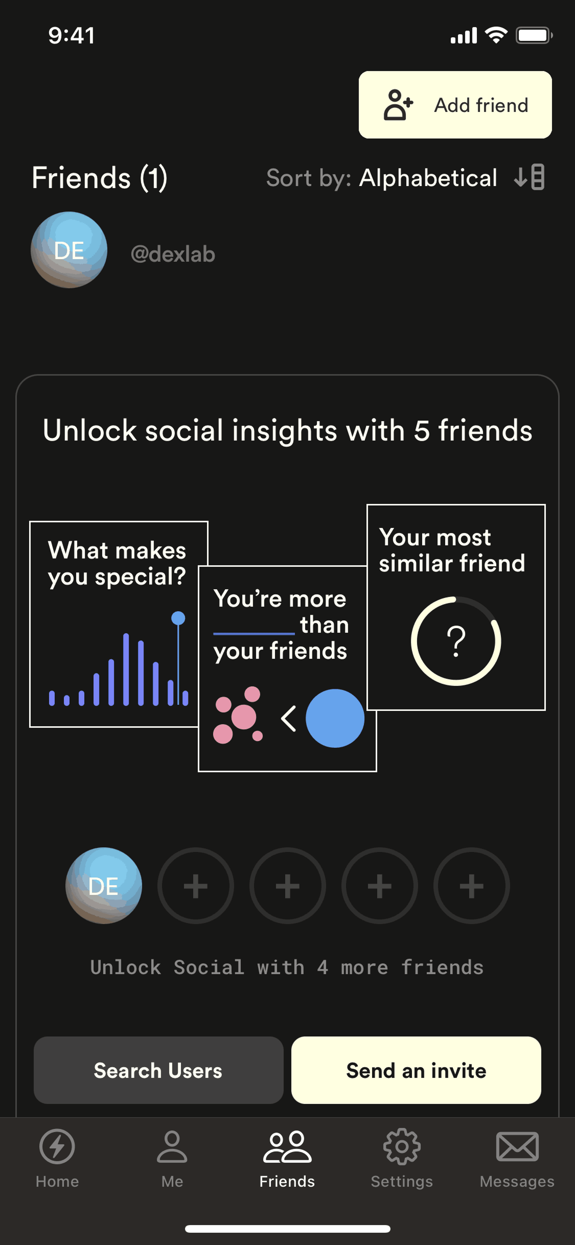 Dimensional iOS Social Networking interface screenshot 3