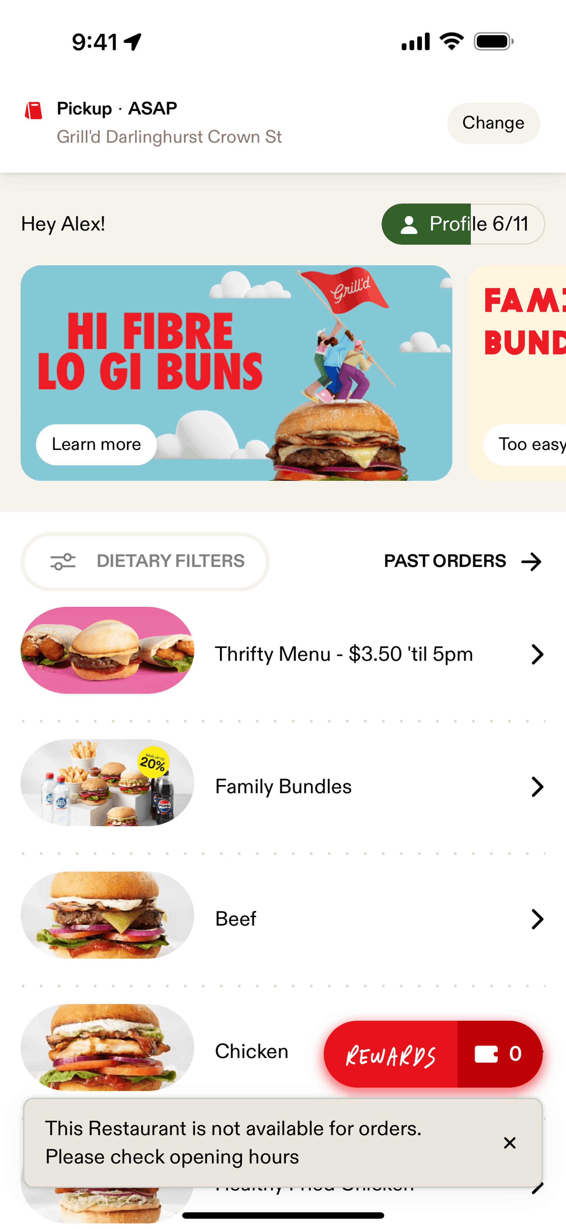 Grill'd iOS Food & Drink interface screenshot 22